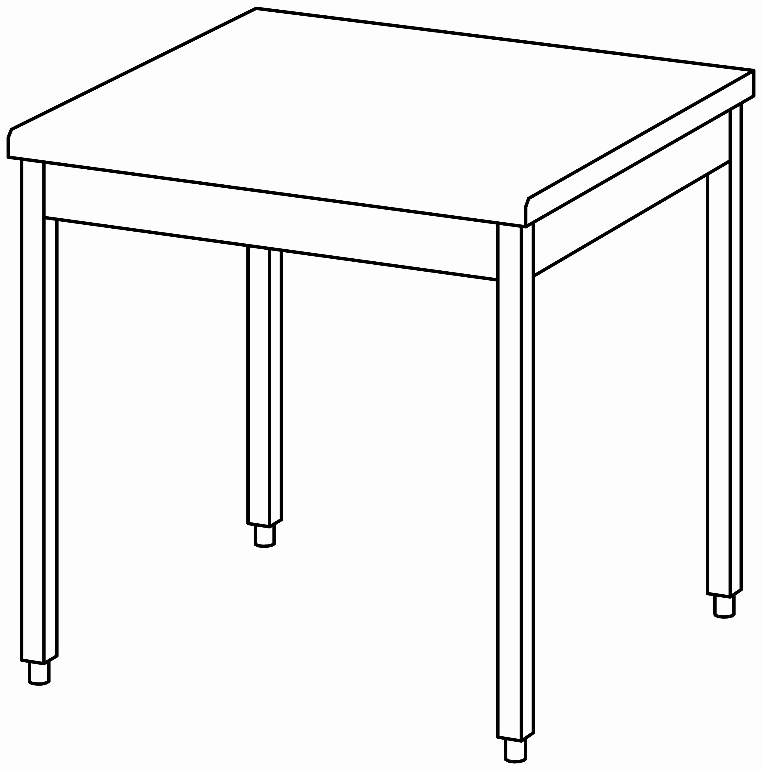 Arbeitstisch 900x1000, ohne Aufkantung