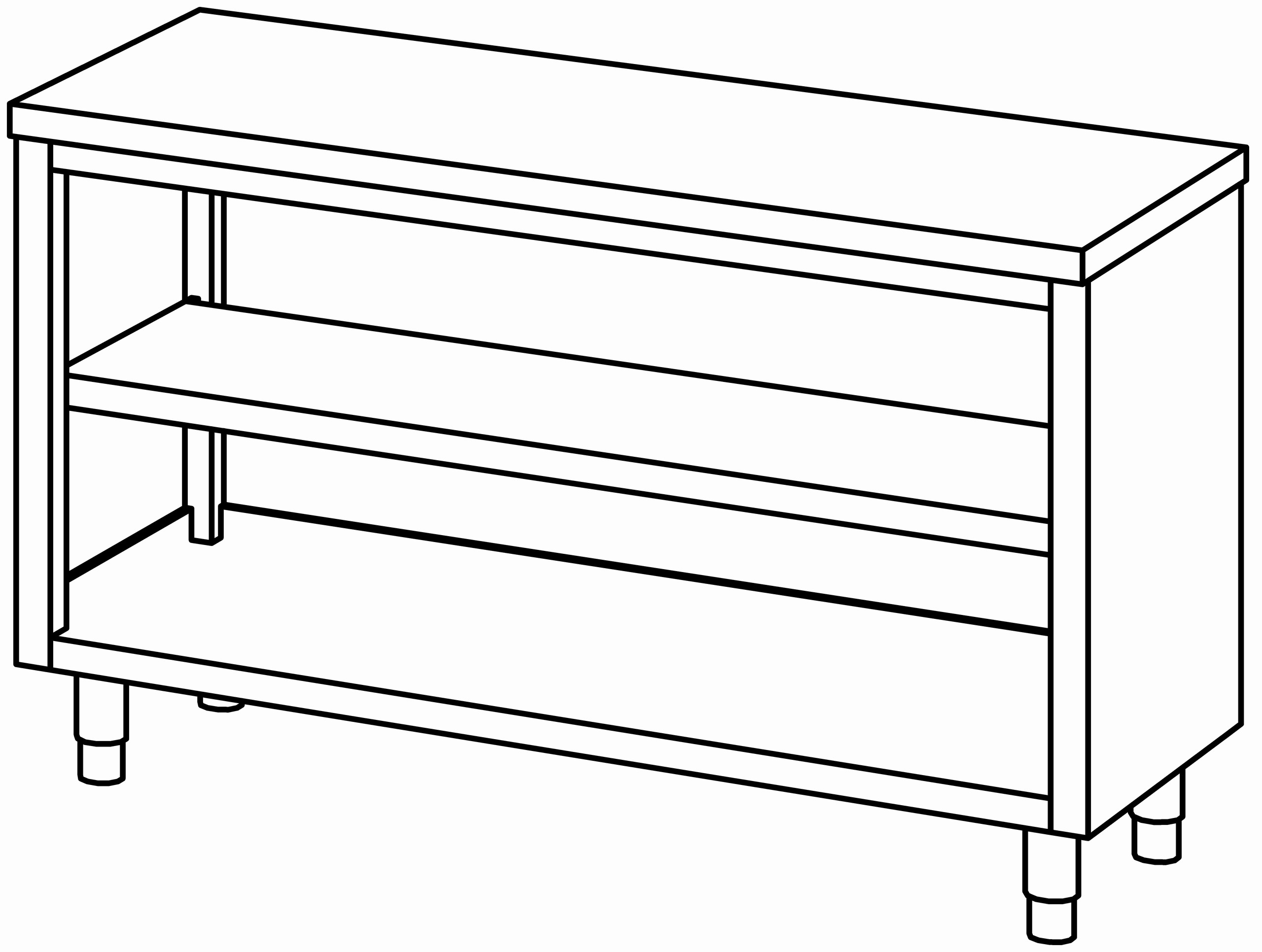 Arbeitsschrank 1500x600, offen, ohne AK