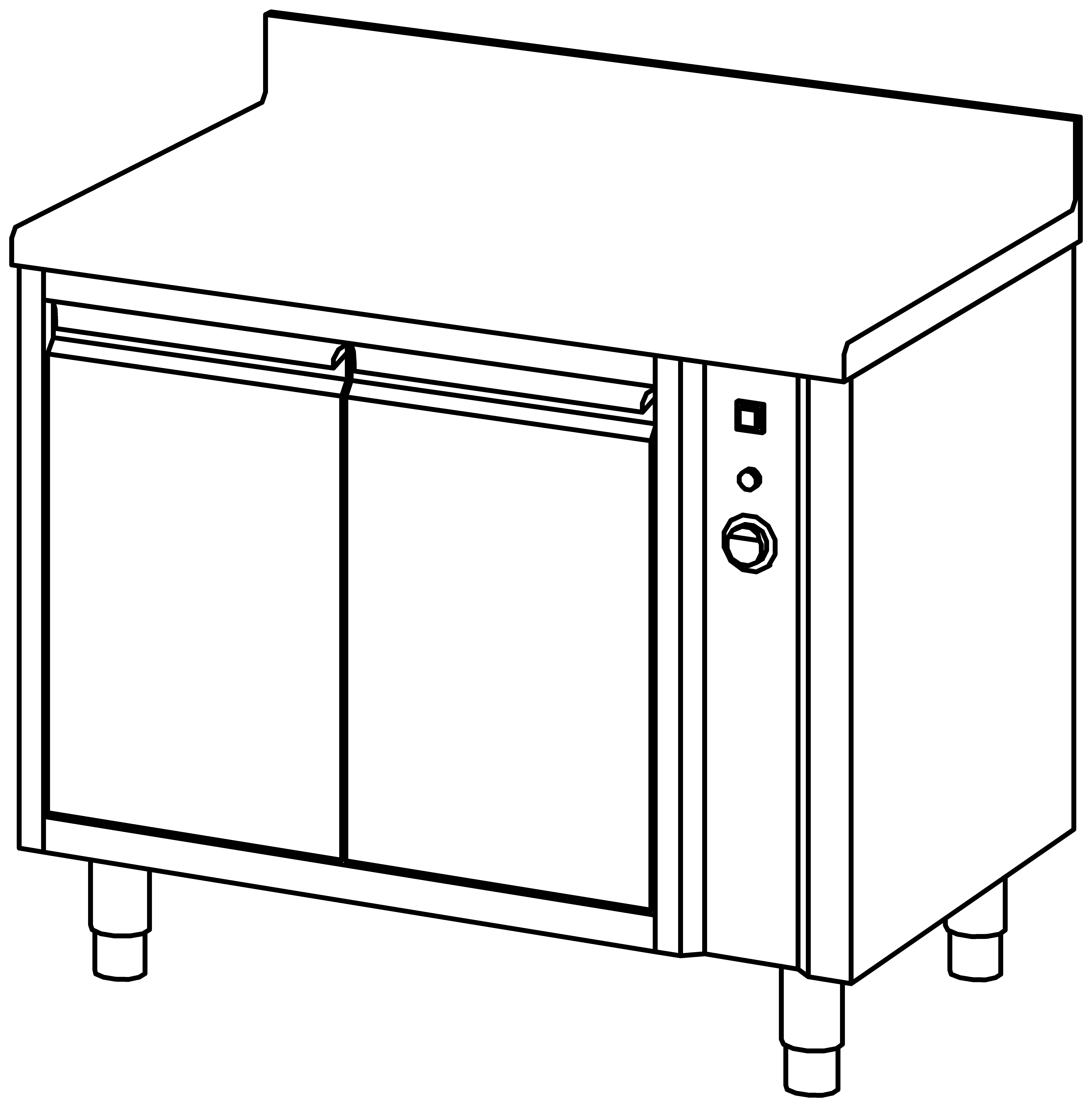 Wärmeschrank 1000x700, F-Tür, mit AK