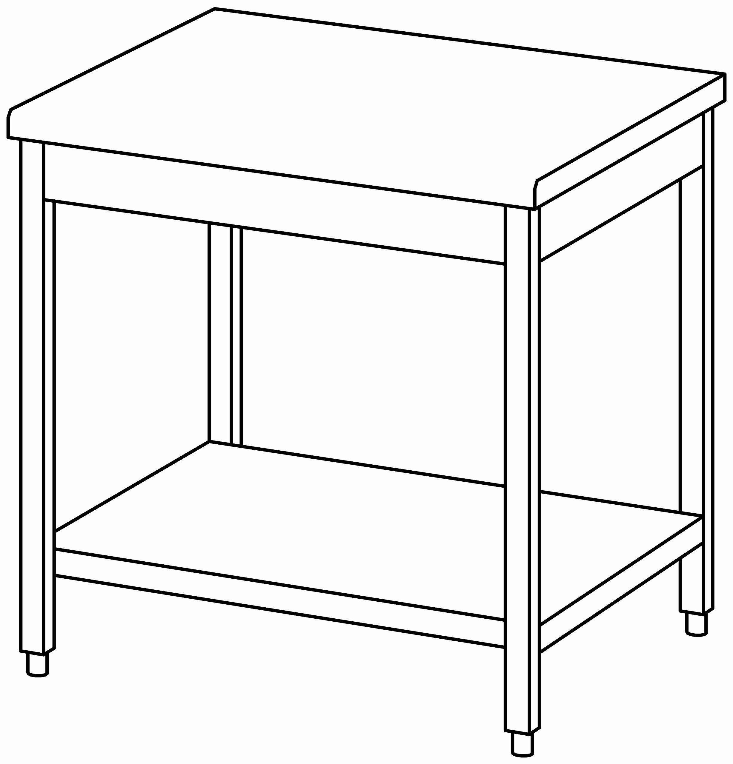 Arbeitstisch 900x800, GB, ohne Aufk.