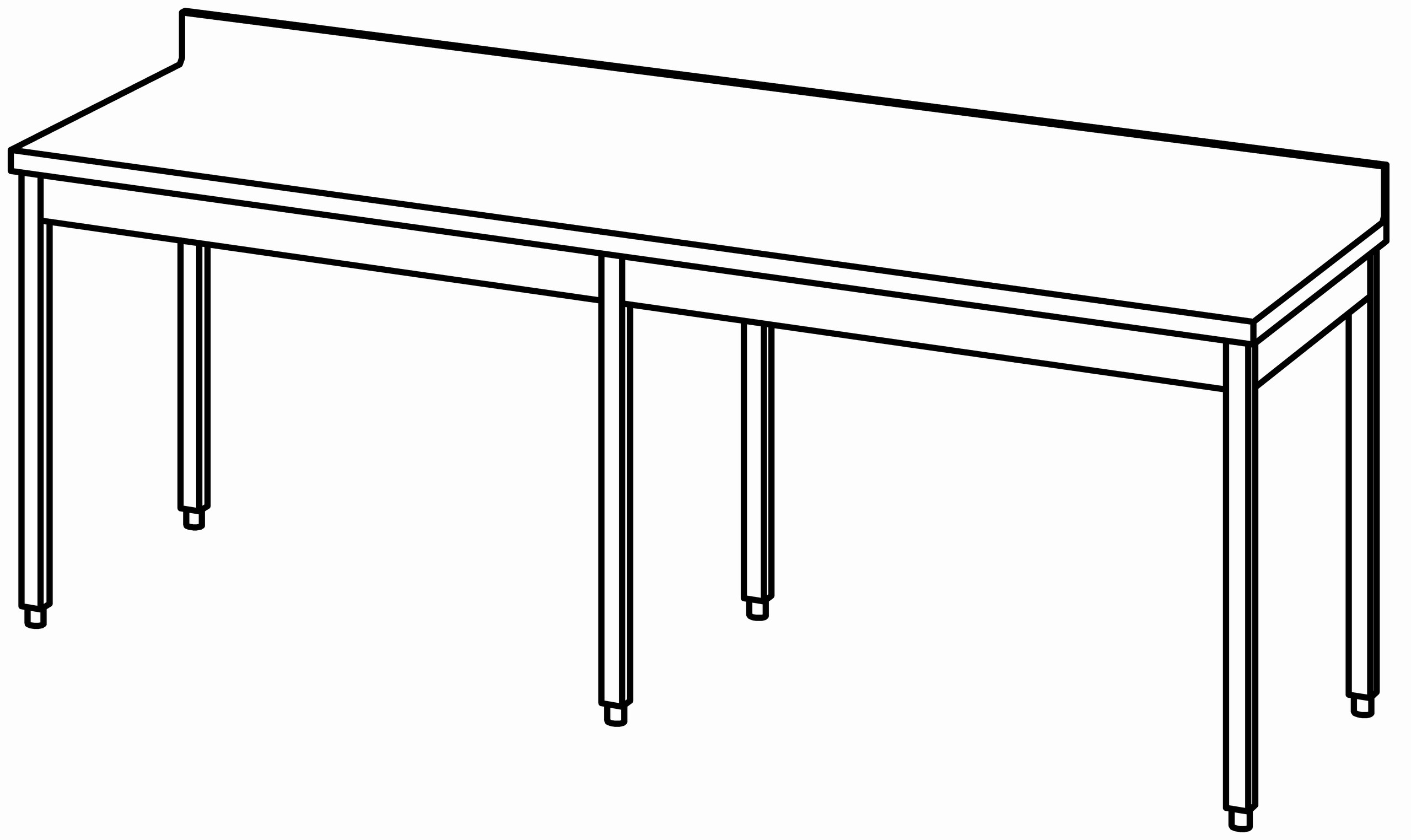 Arbeitstisch 2400x800, mit Aufkantung