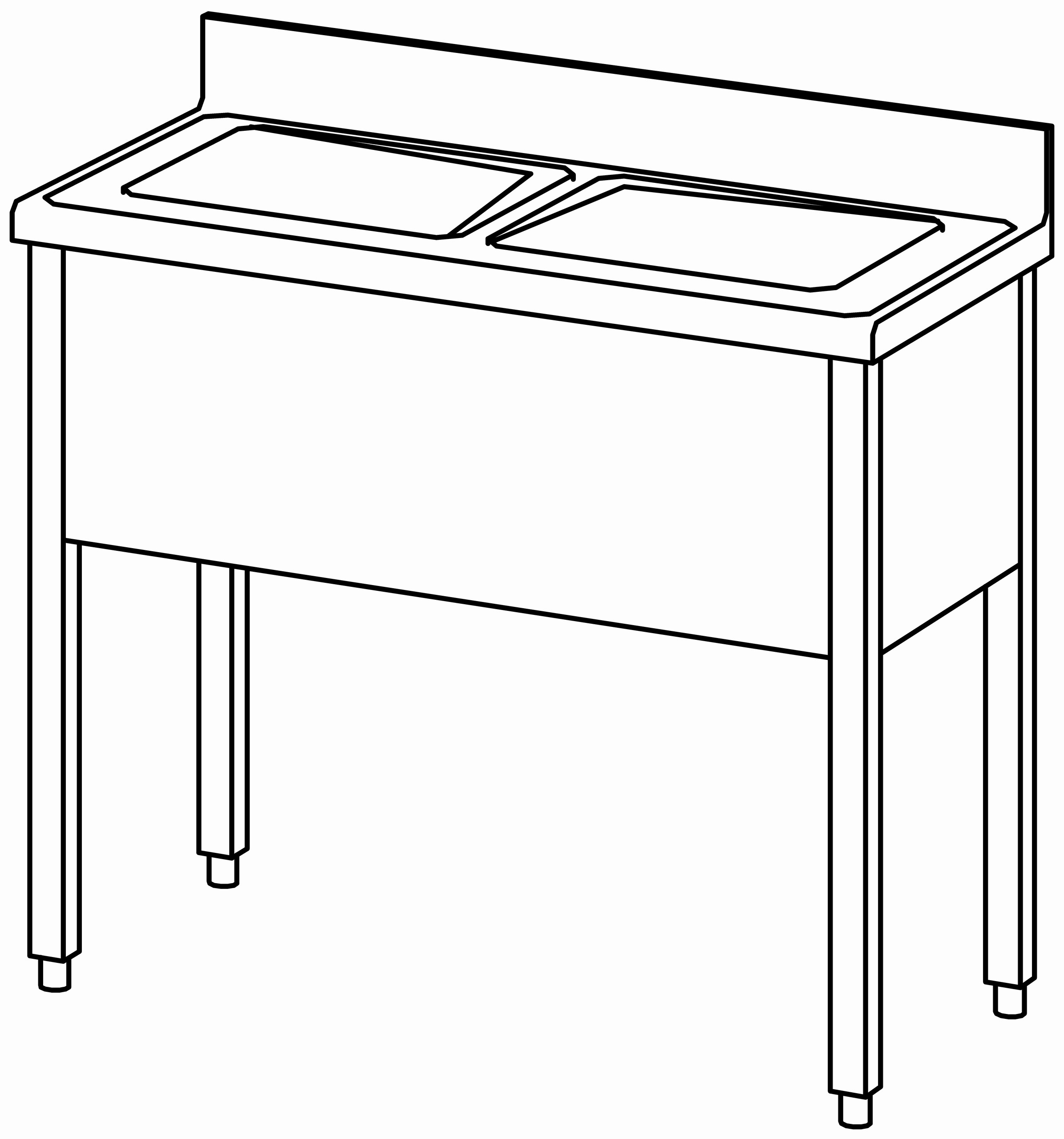 Spültisch offen 1000x500, 2 Becken