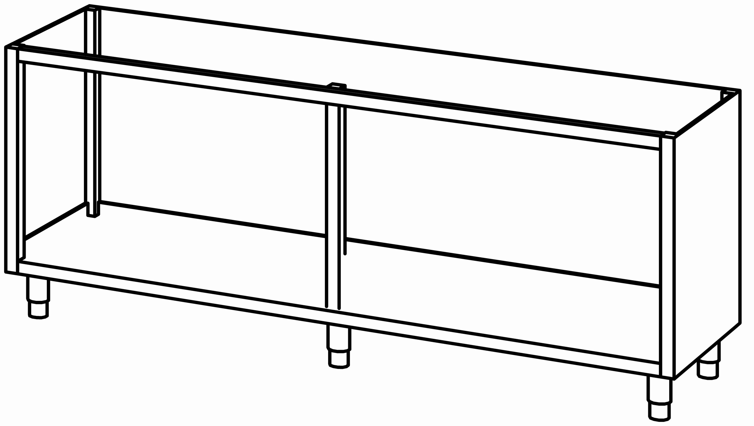 Schrankunterbau offen 2200x680