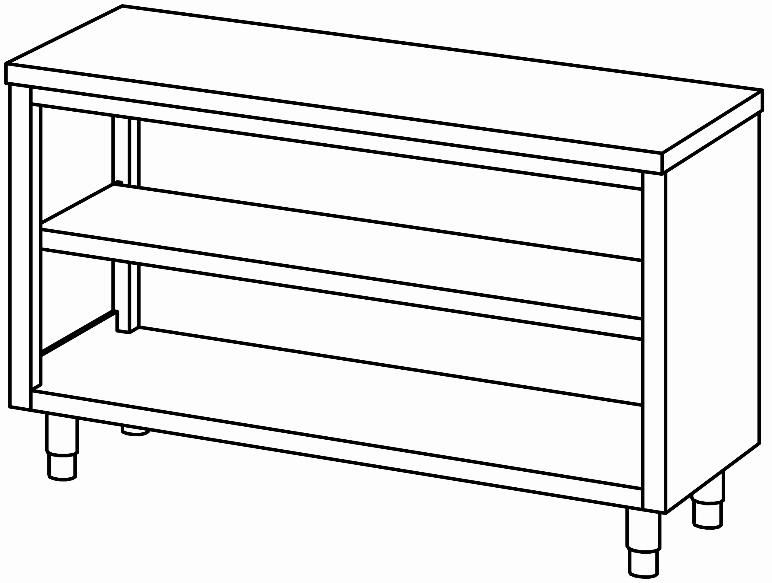 Arbeitsschrank 1500x600, beidseit. offen