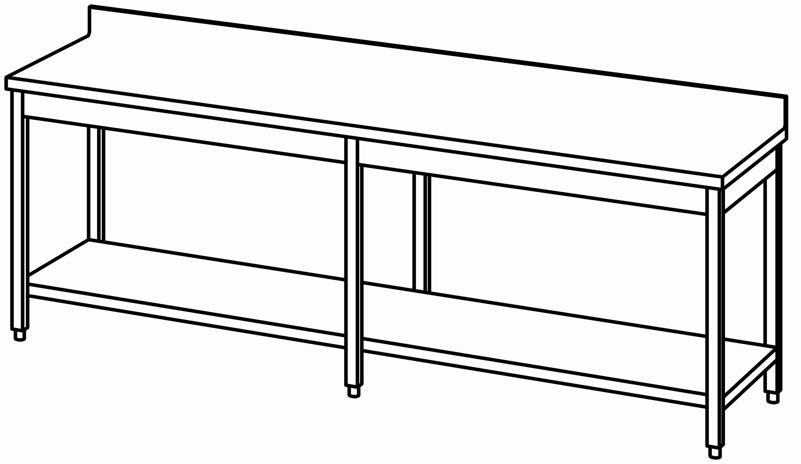 Arbeitstisch 2500x700, GB, mit Aufk.