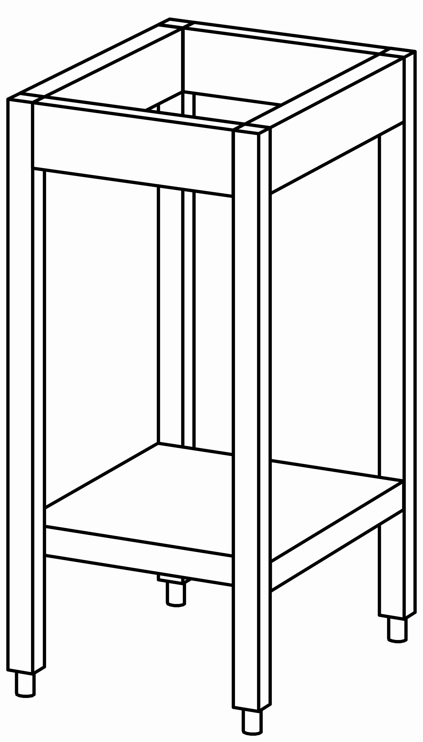 Unterbau-Arbeitstisch offen 400x560, GB