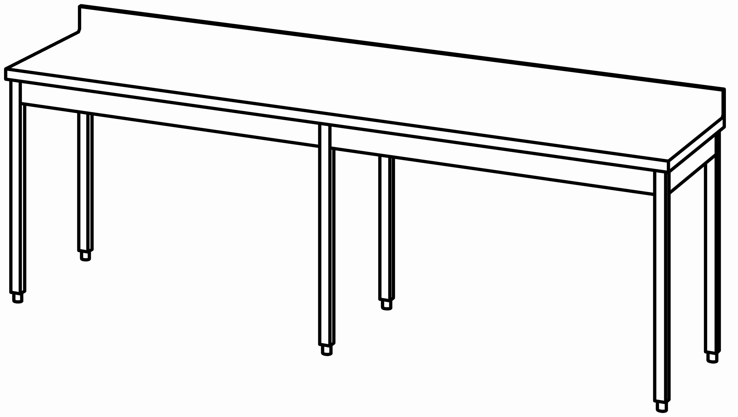 Arbeitstisch 2600x700, mit Aufkantung