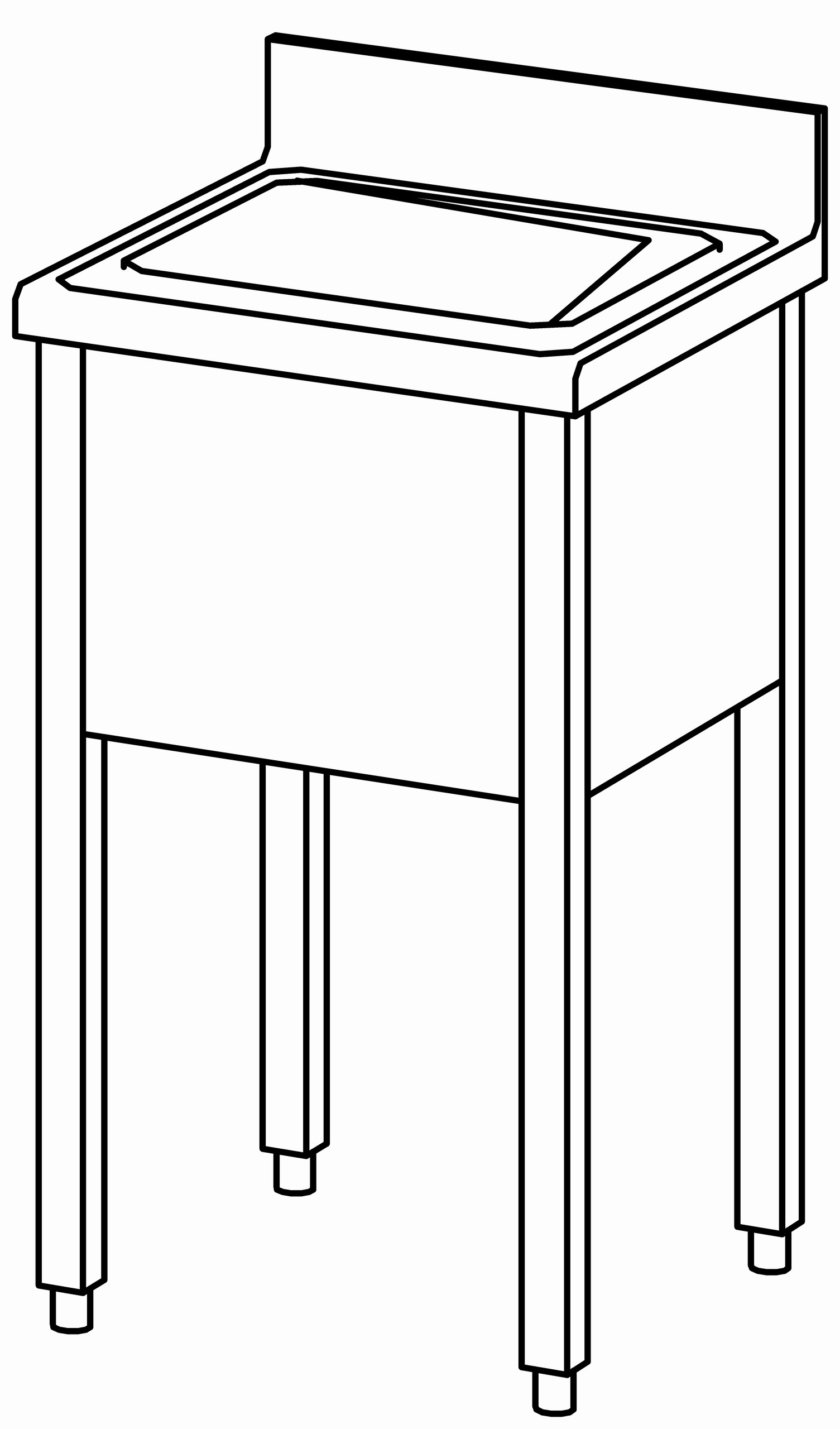 Spültisch offen 500x500, 1 Becken