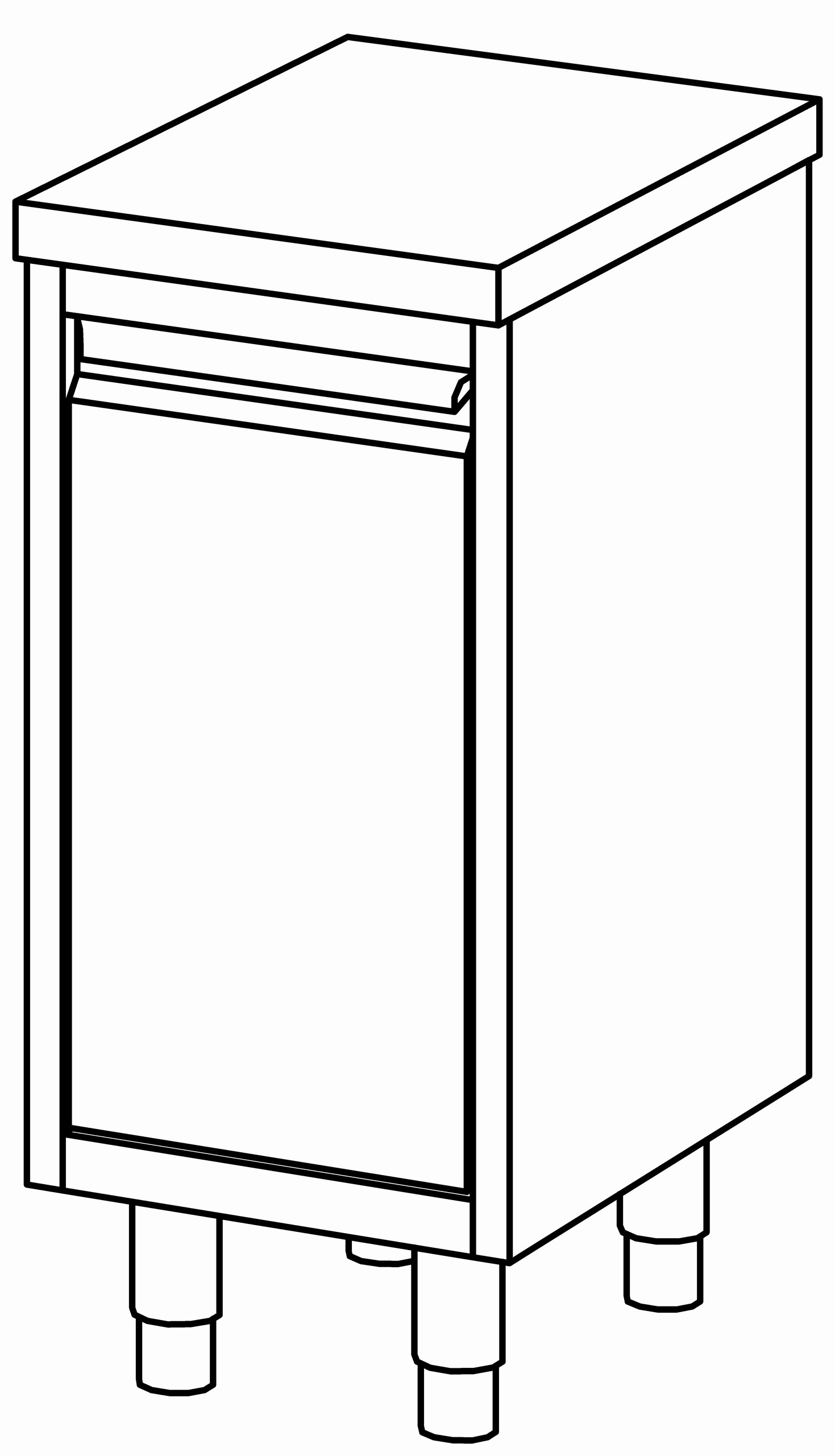 Arbeitsschrank 400x600, beidseit. F-Tür