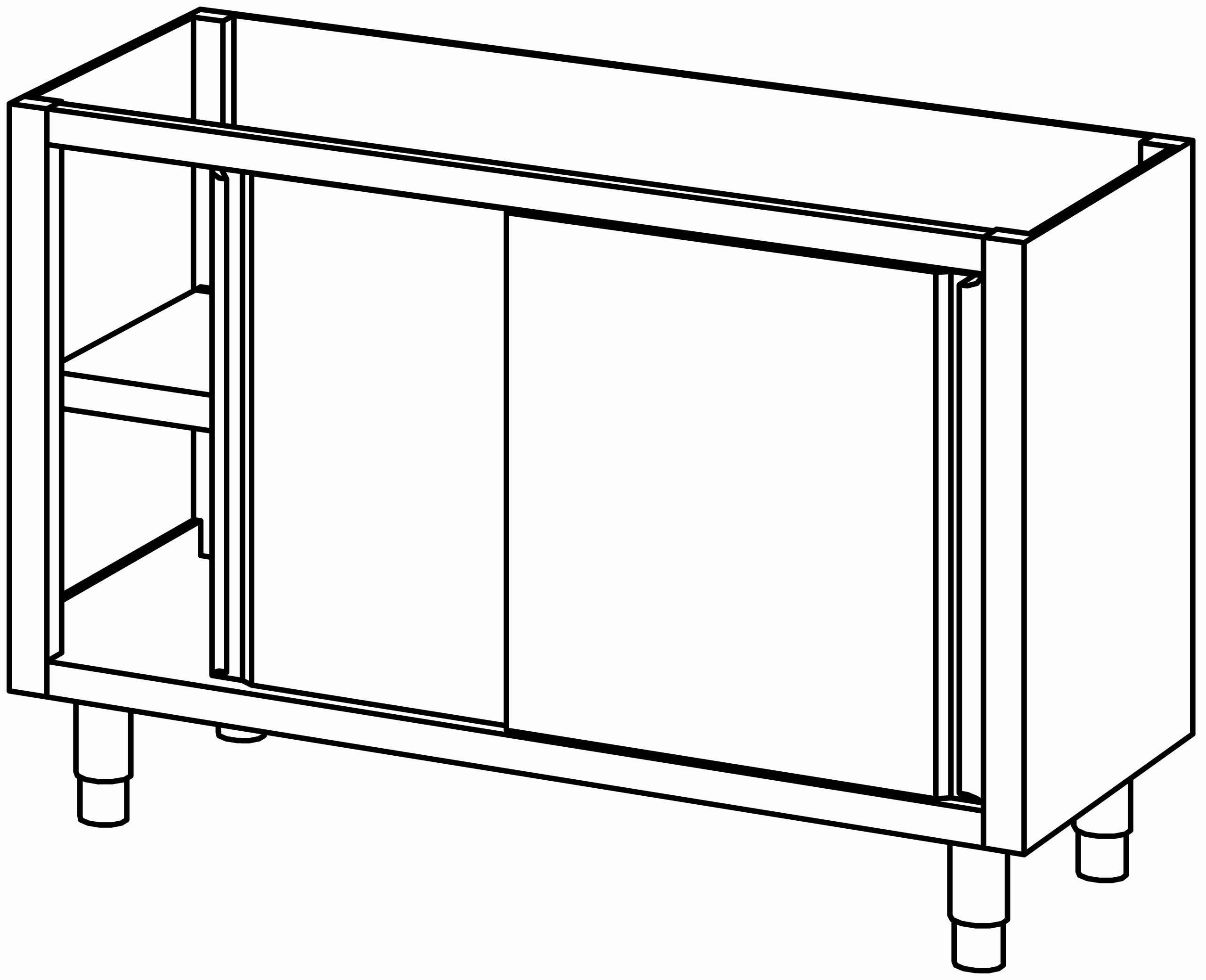 Schrankunterbau mit Schiebetür 1300x580