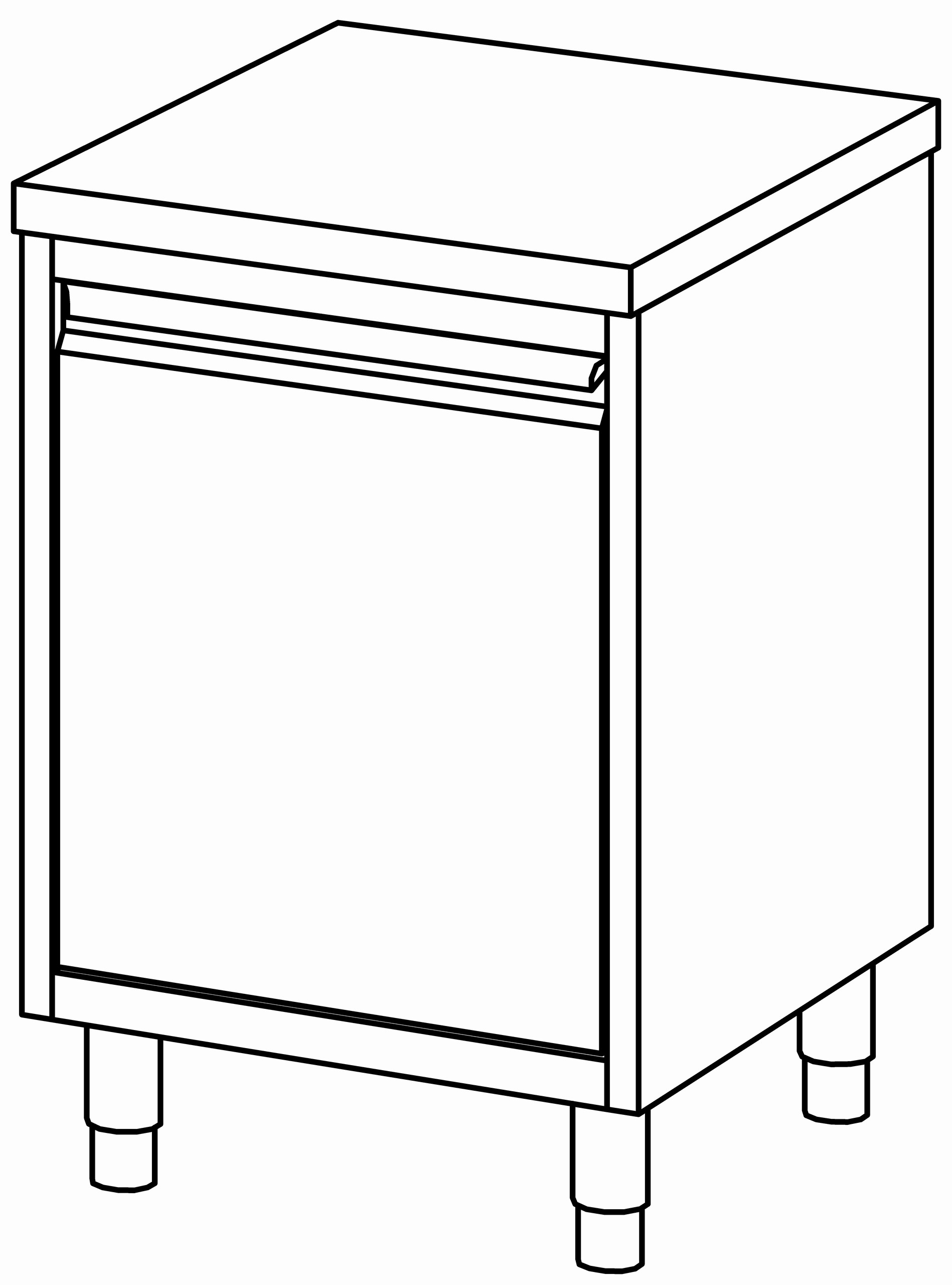Arbeitsschrank 600x700, F-Tür, ohne AK