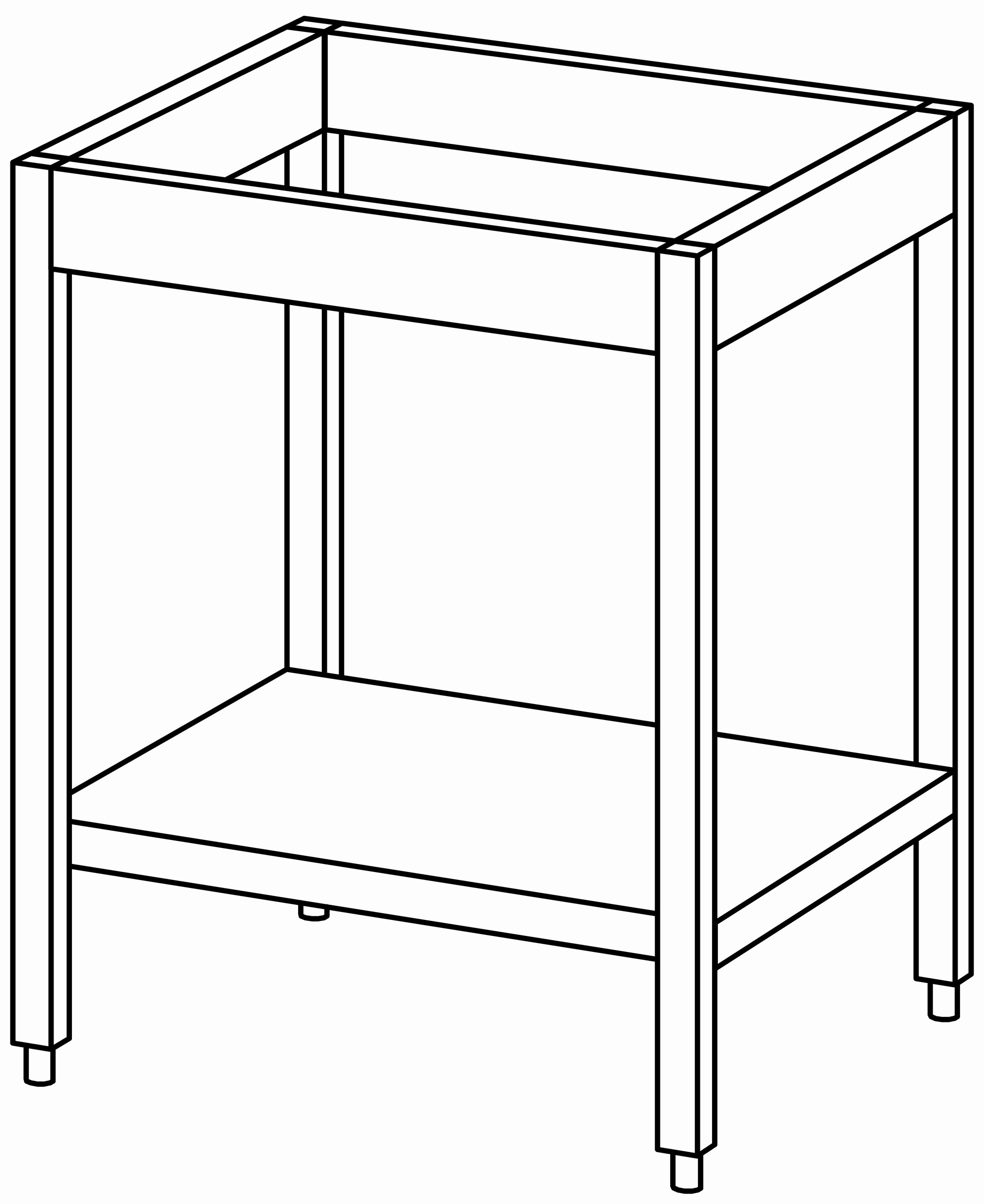Unterbau-Arbeitstisch offen 700x660, GB