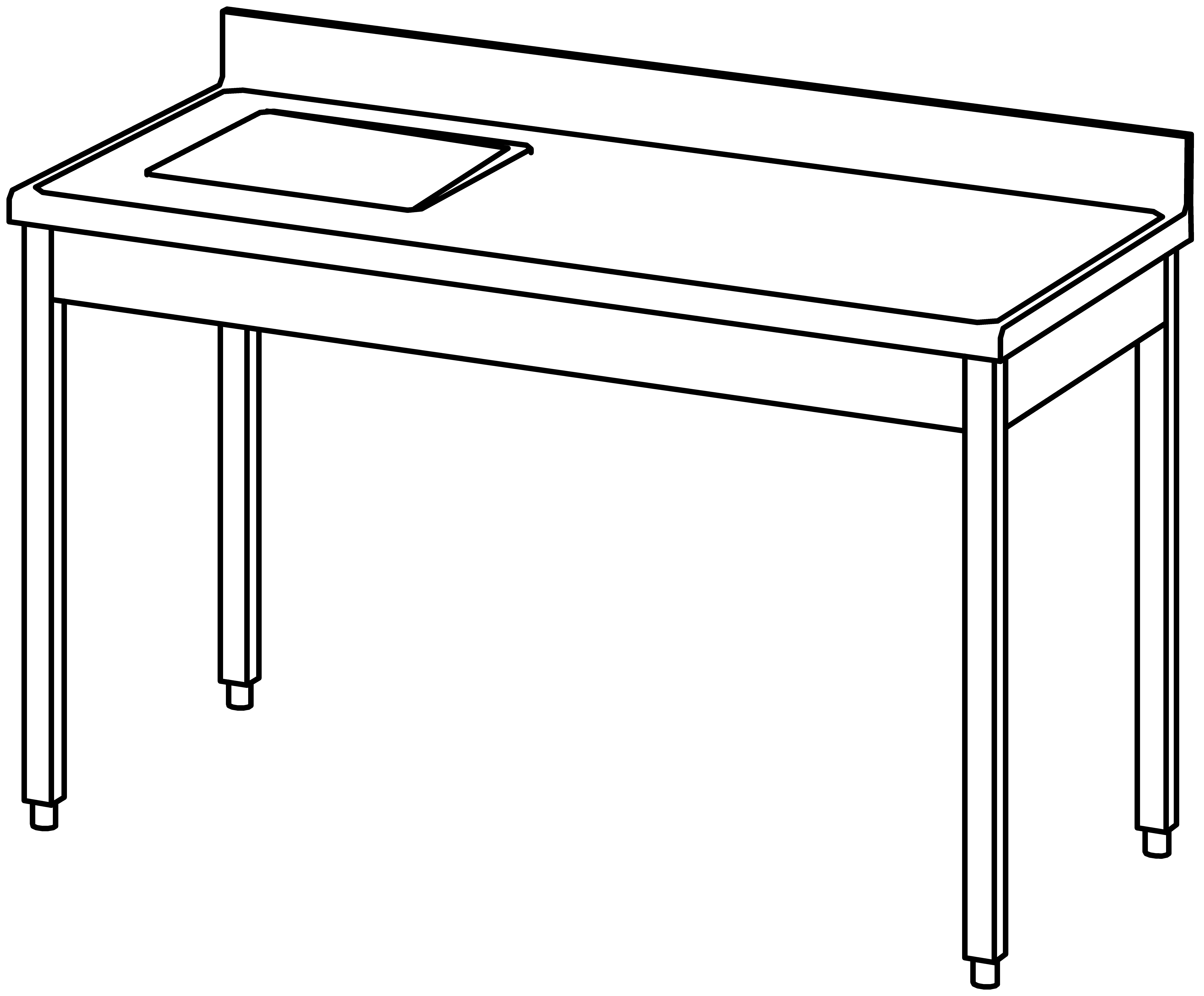 Arbeitstisch 1400x700, mit Becken links