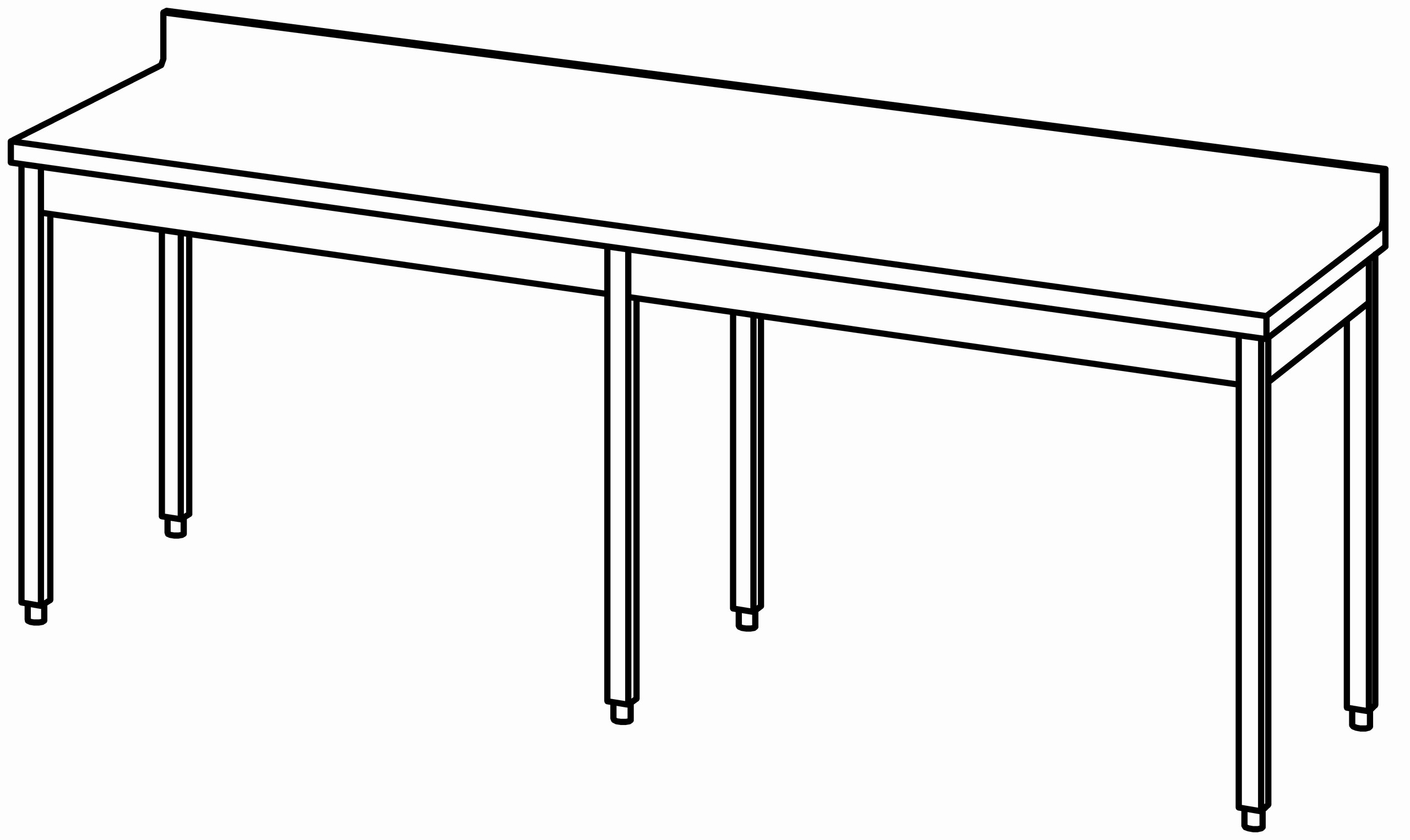 Arbeitstisch 2400x700, mit Aufkantung