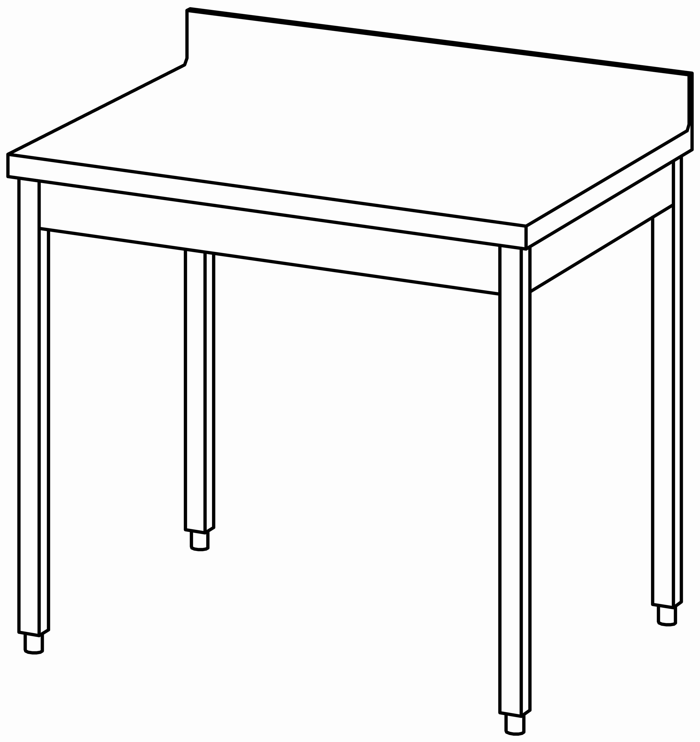 Arbeitstisch 1000x800, mit Aufkantung