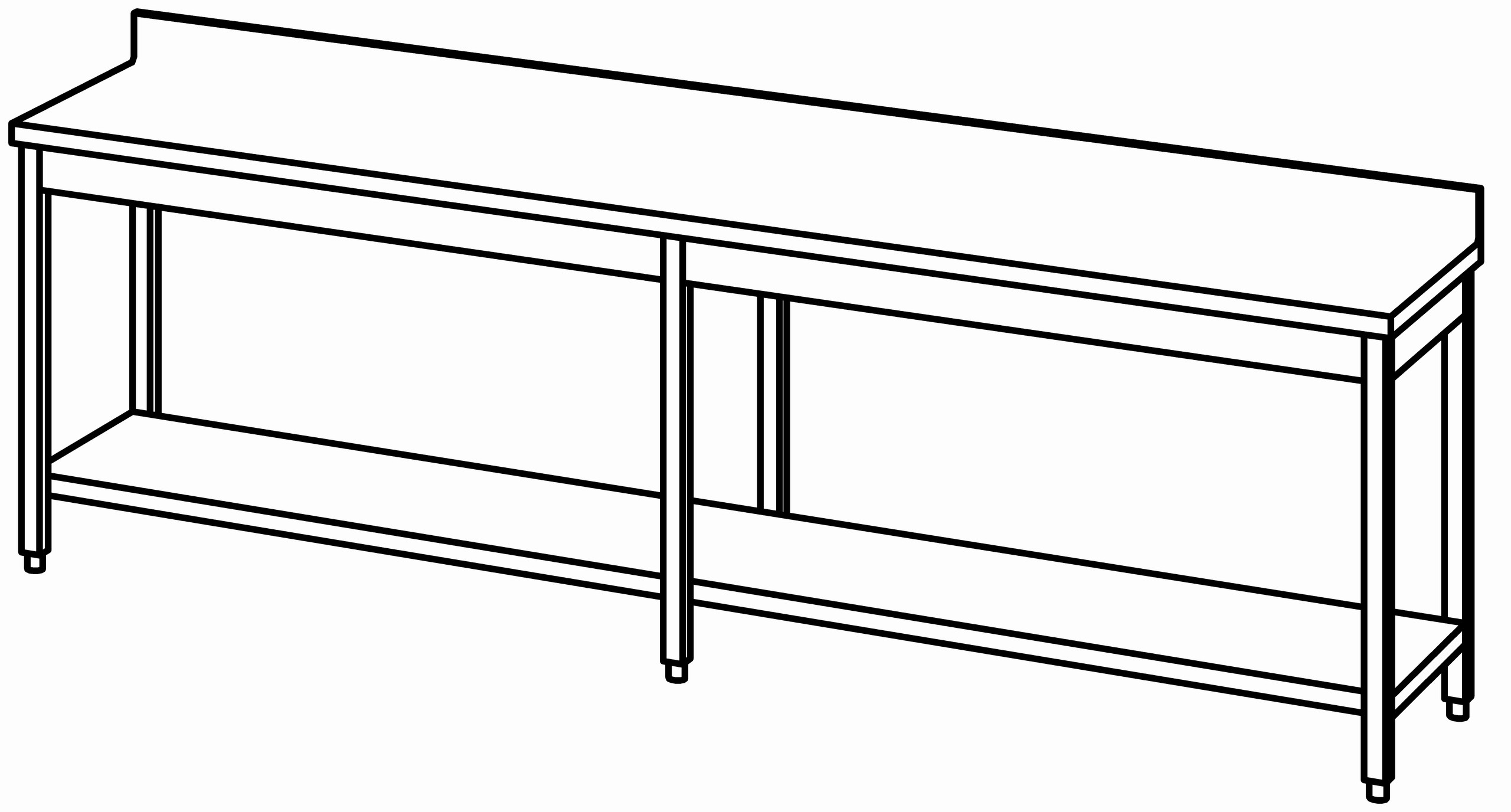 Arbeitstisch 2800x600, GB, mit Aufk.