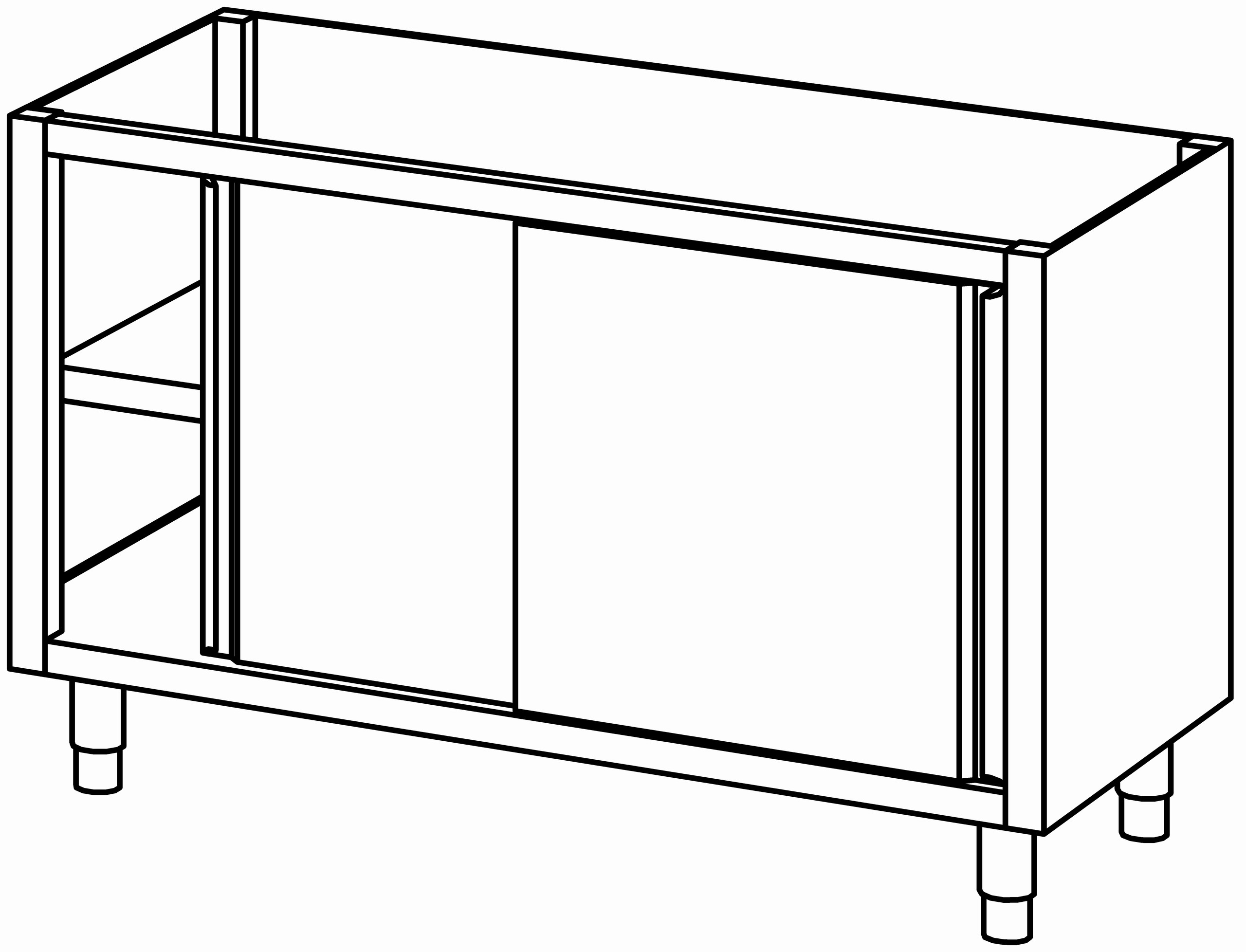 Schrankunterbau mit Schiebetür 1400x680