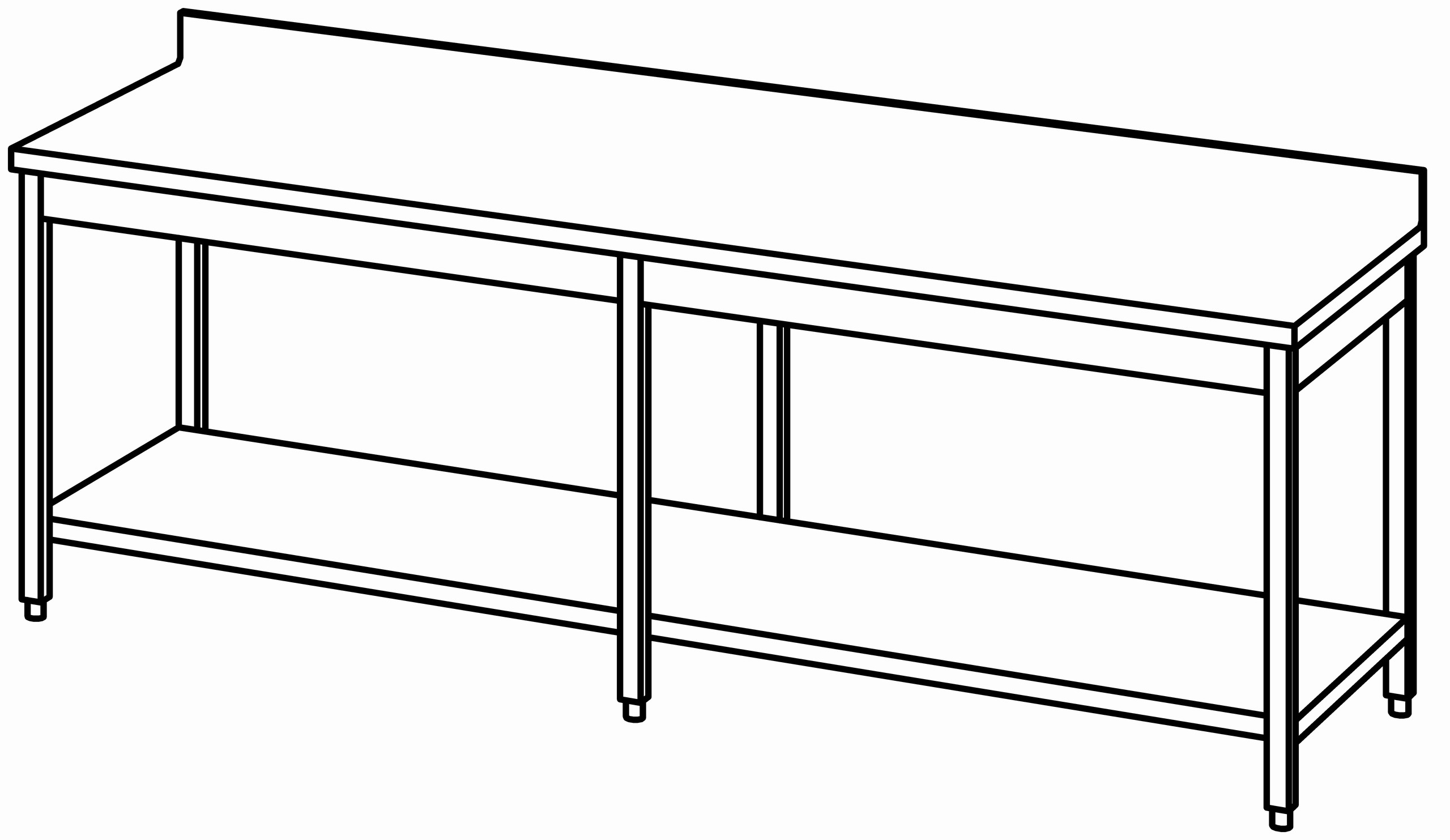 Arbeitstisch 2500x800, GB, mit Aufk.