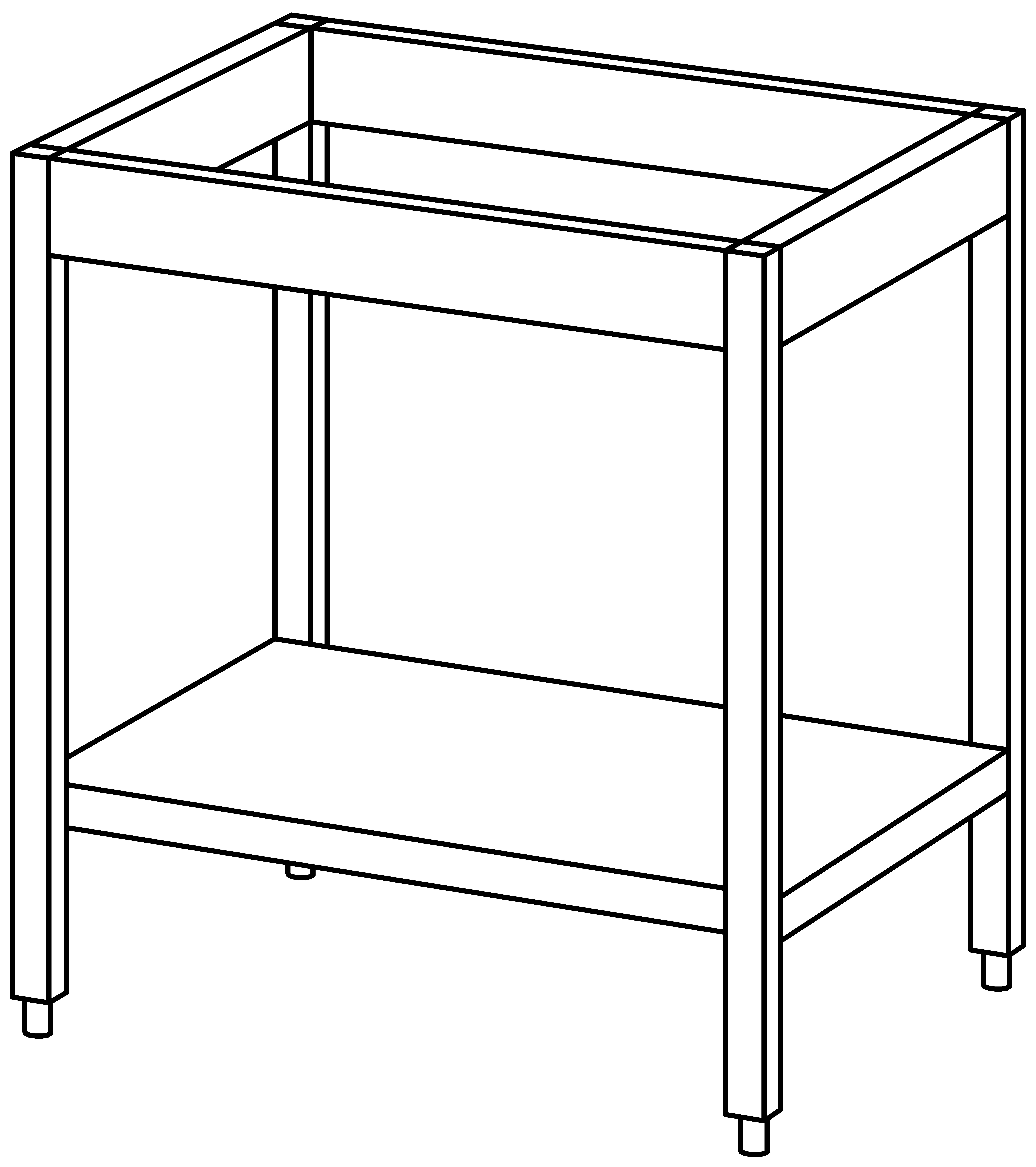 Unterbau-Arbeitstisch offen 800x660, GB