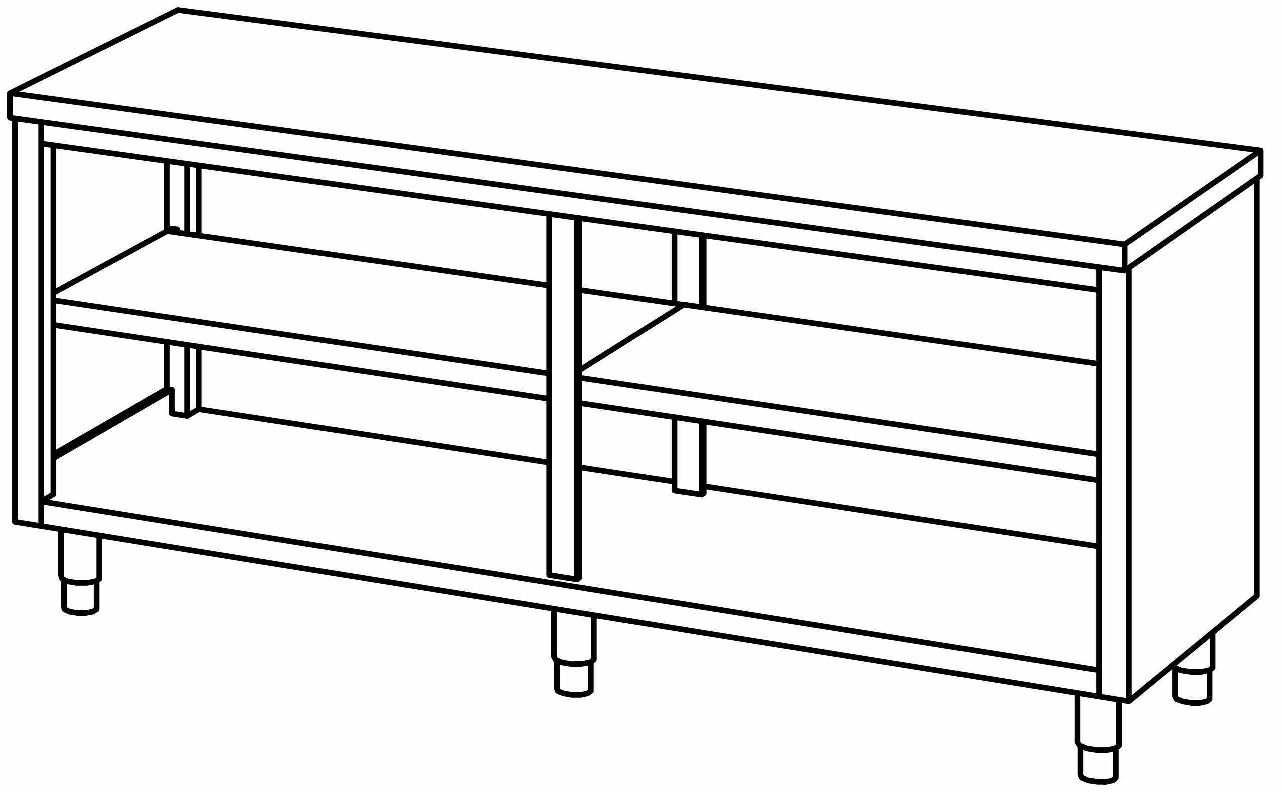 Arbeitsschrank 2000x700, beidseit. offen