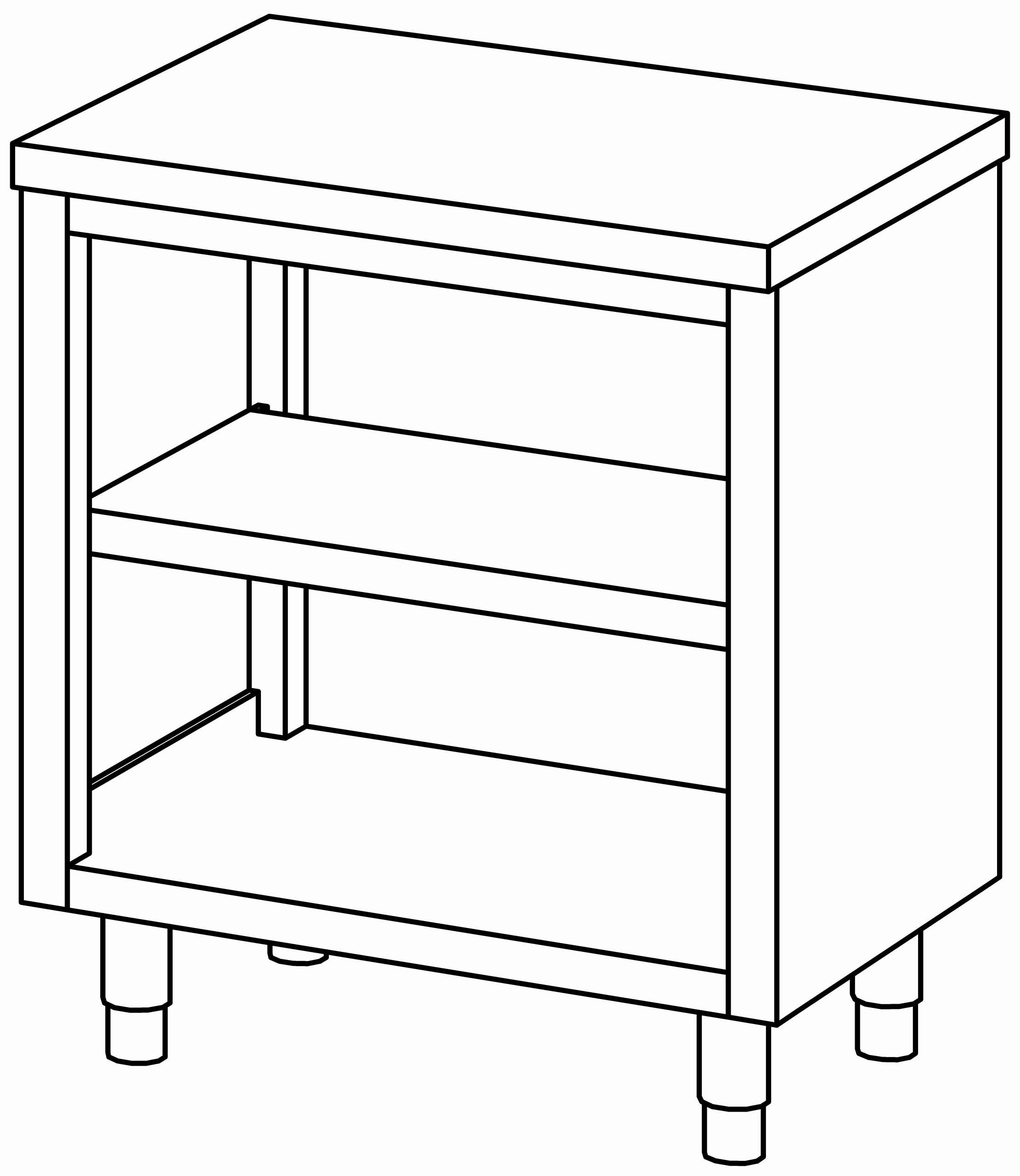 Arbeitsschrank 800x600, beidseit. offen
