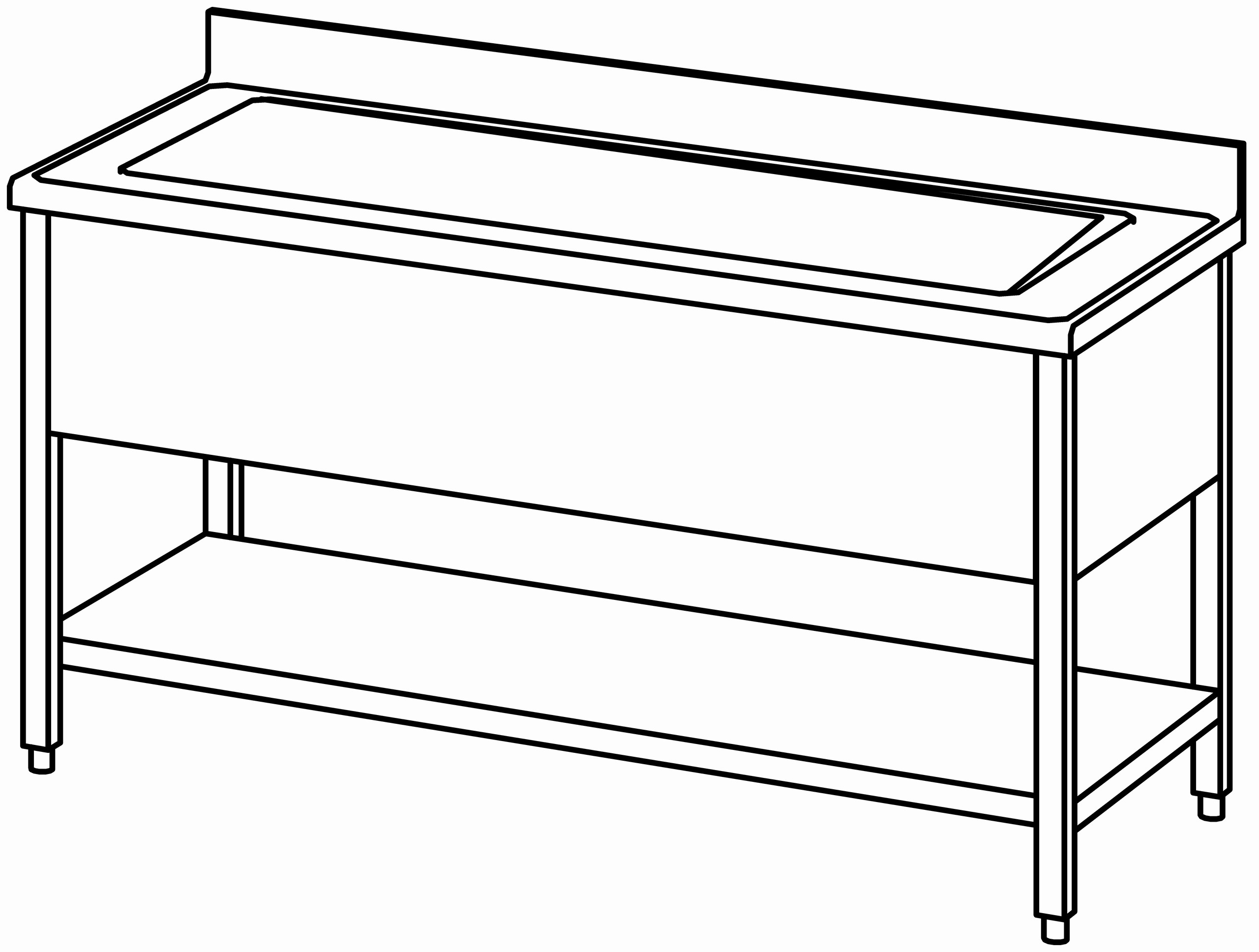 Topfspültisch offen 1600x700, GB, 1 Be.