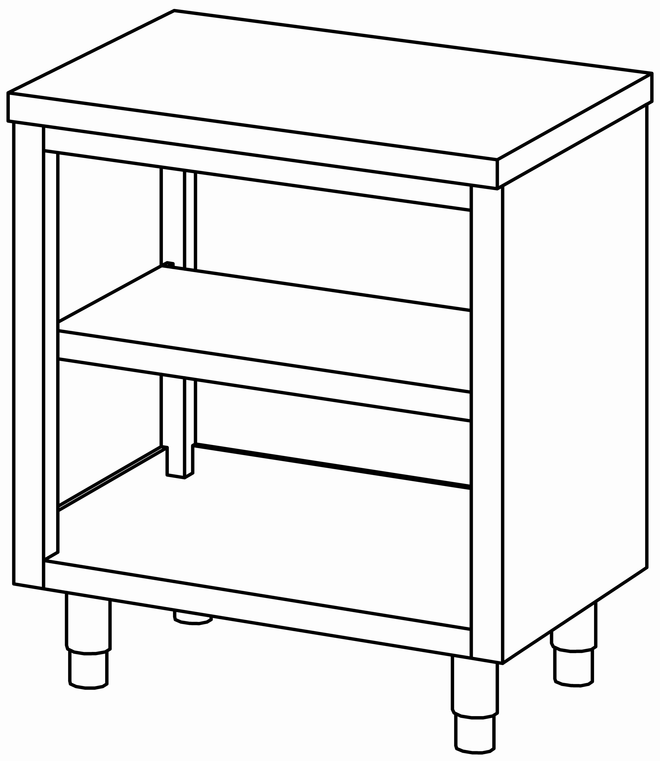 Arbeitsschrank 800x600, offen, ohne AK