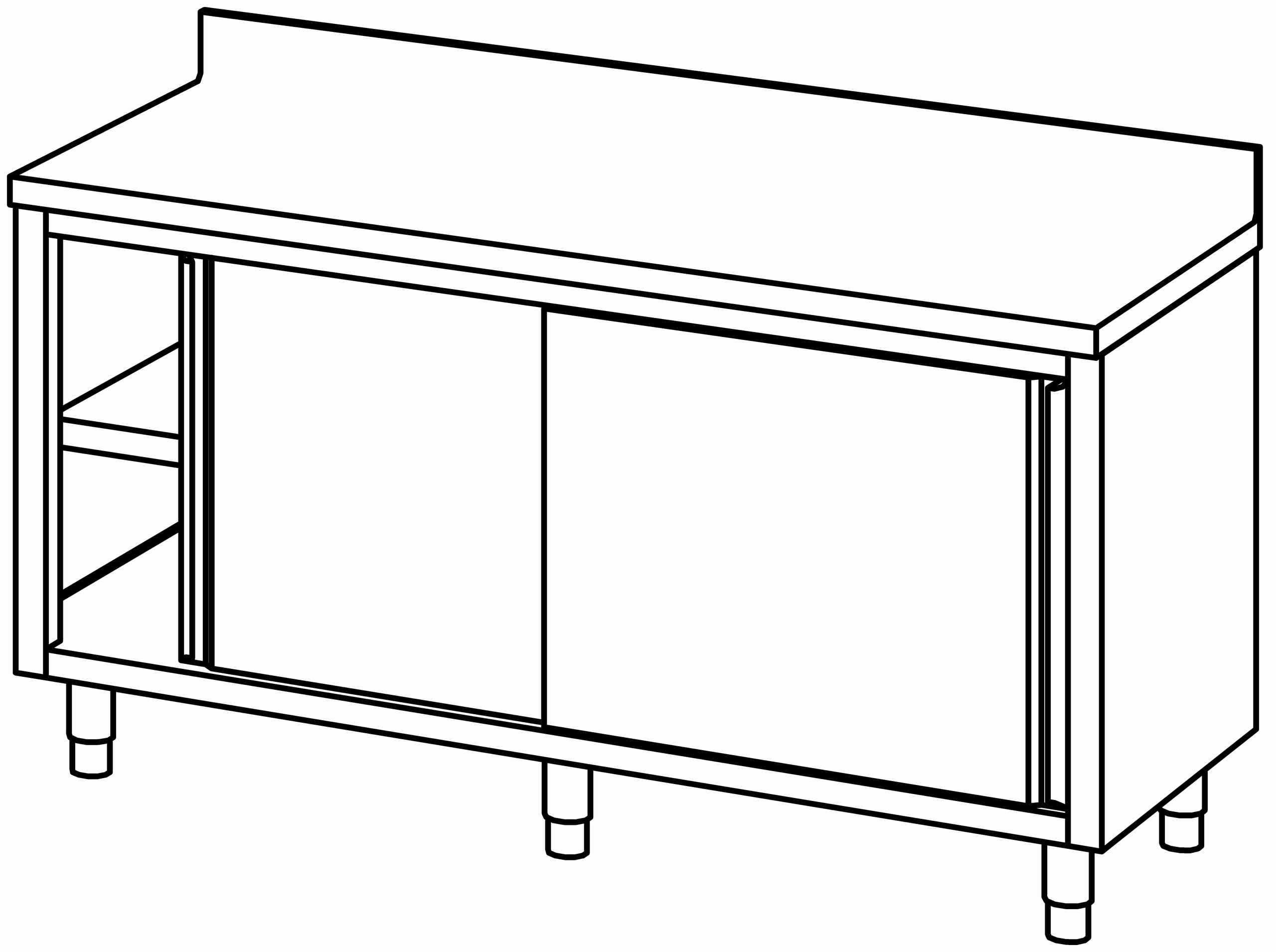 Arbeitsschrank 1700x700, S-Tür, mit AK