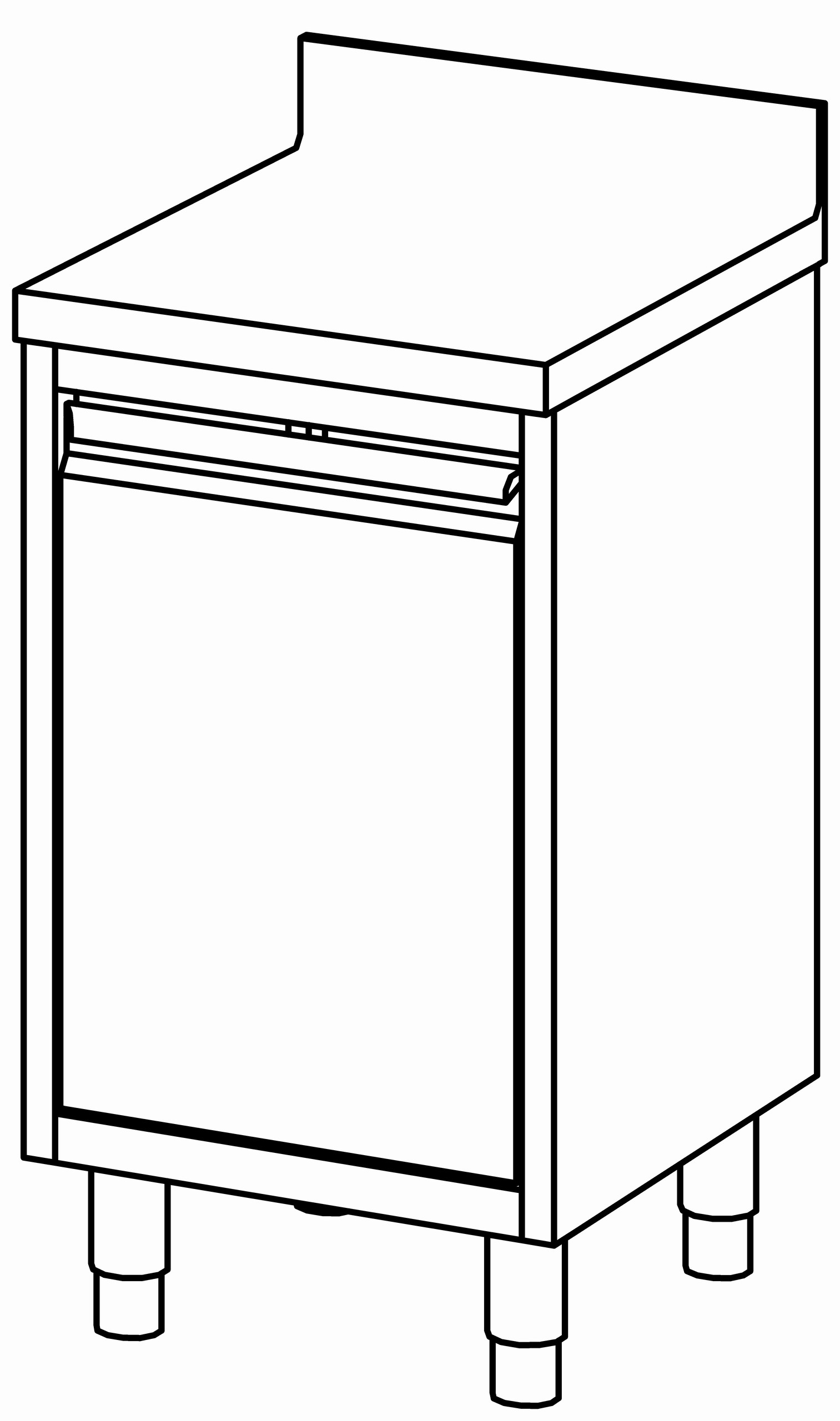 Arbeitsschrank 500x600, F-Tür, mit AK