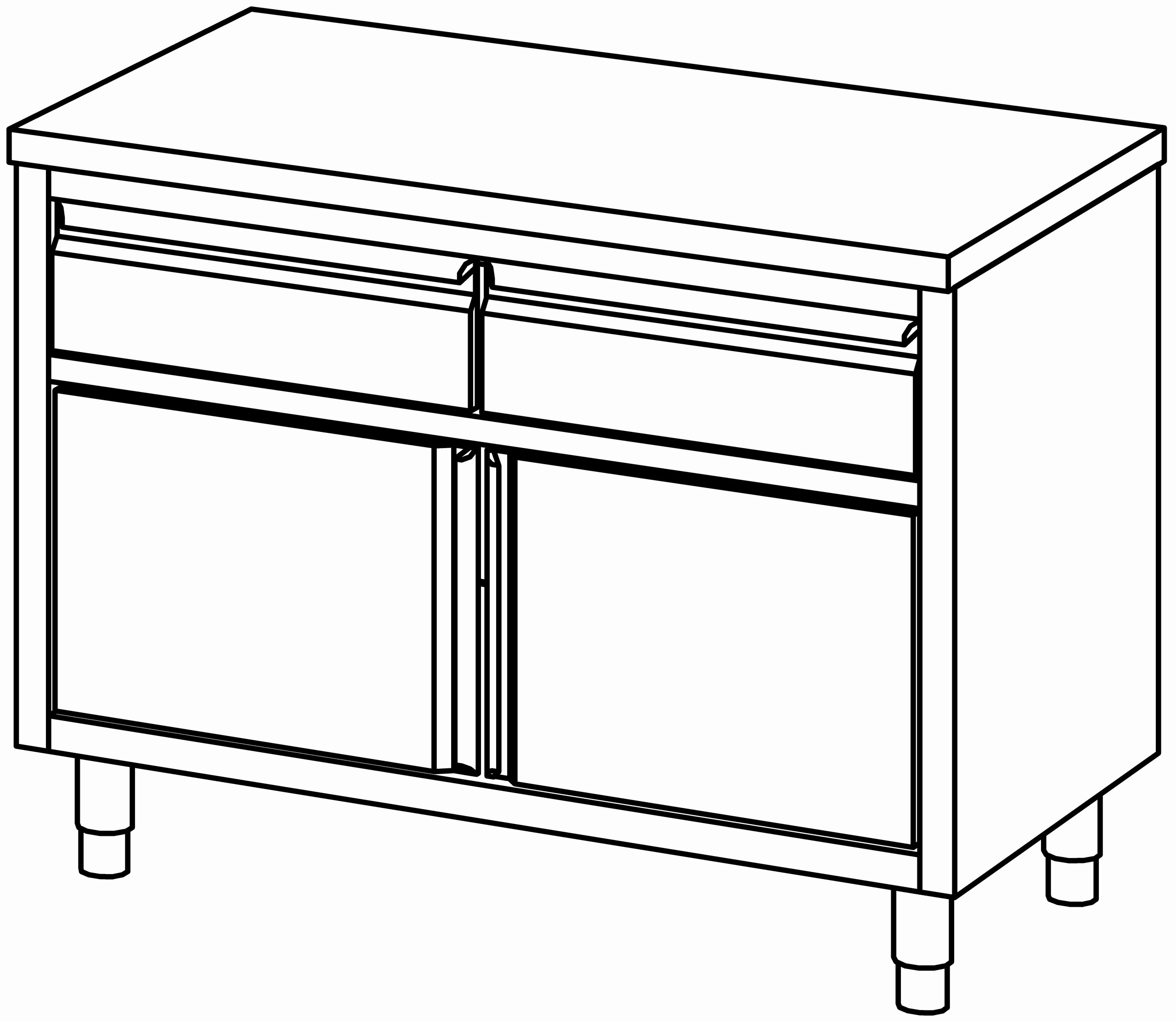 Arbeitsschrank 1200x700, Schublade&F-Tür