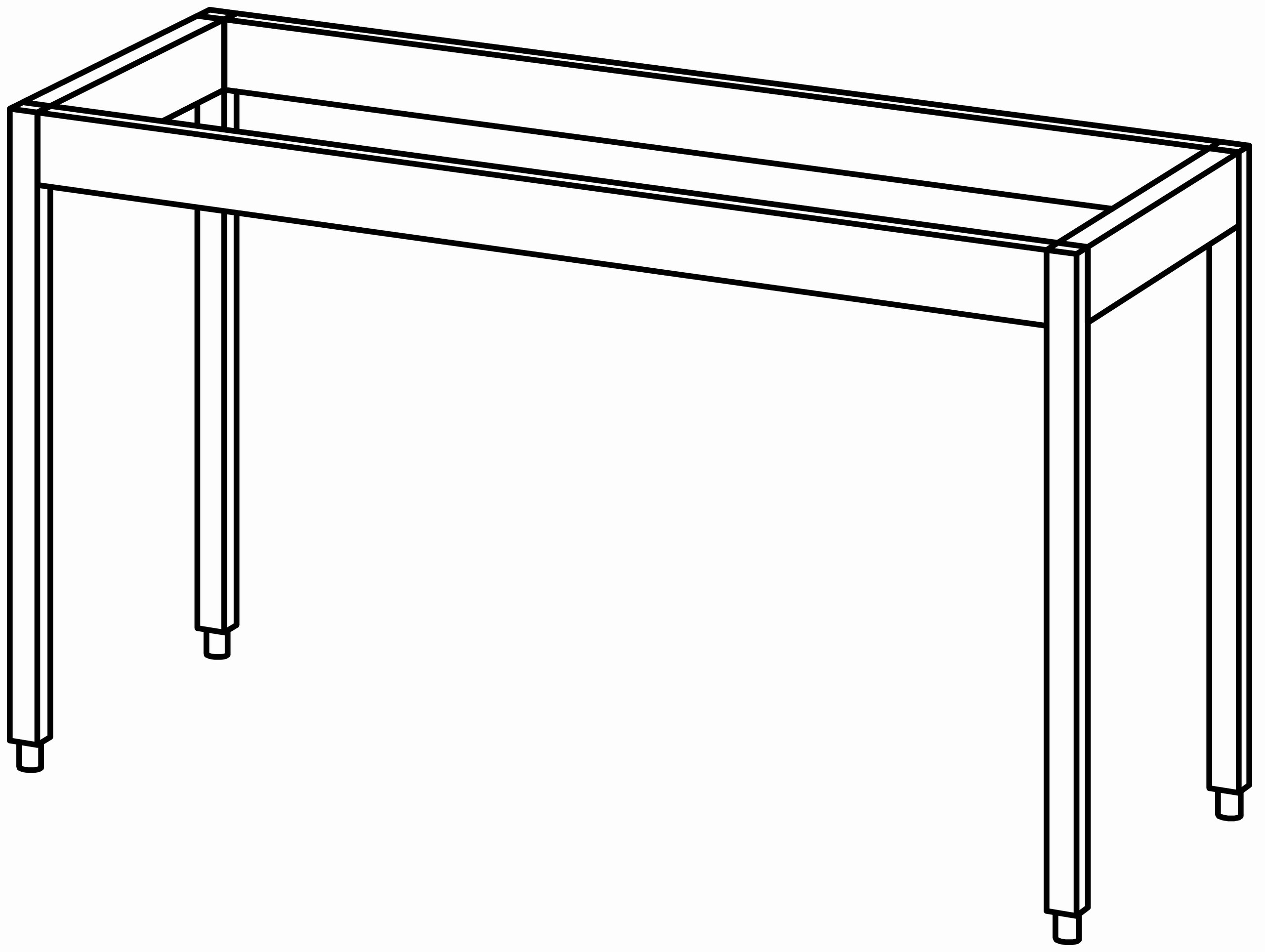 Unterbau-Arbeitstisch offen 1500x660