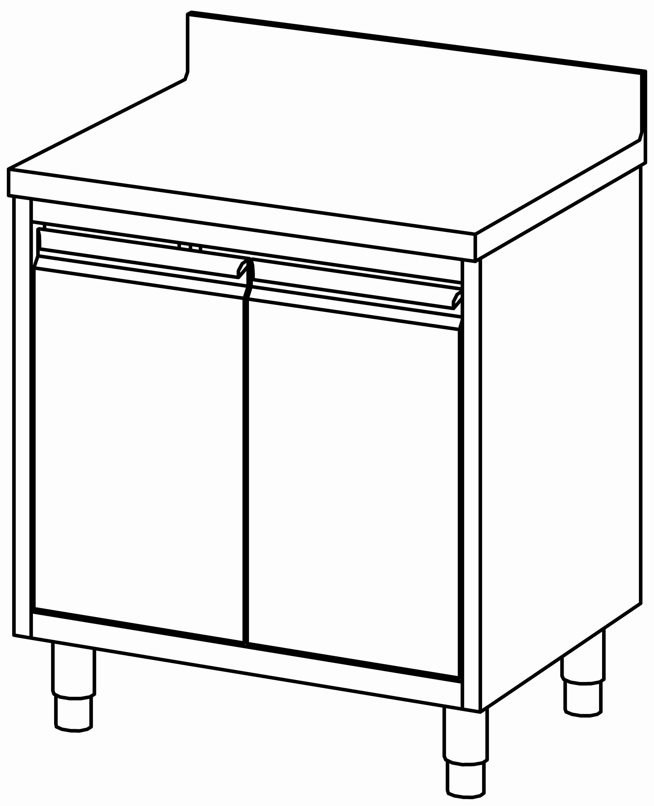 Arbeitsschrank 800x700, F-Tür, mit AK