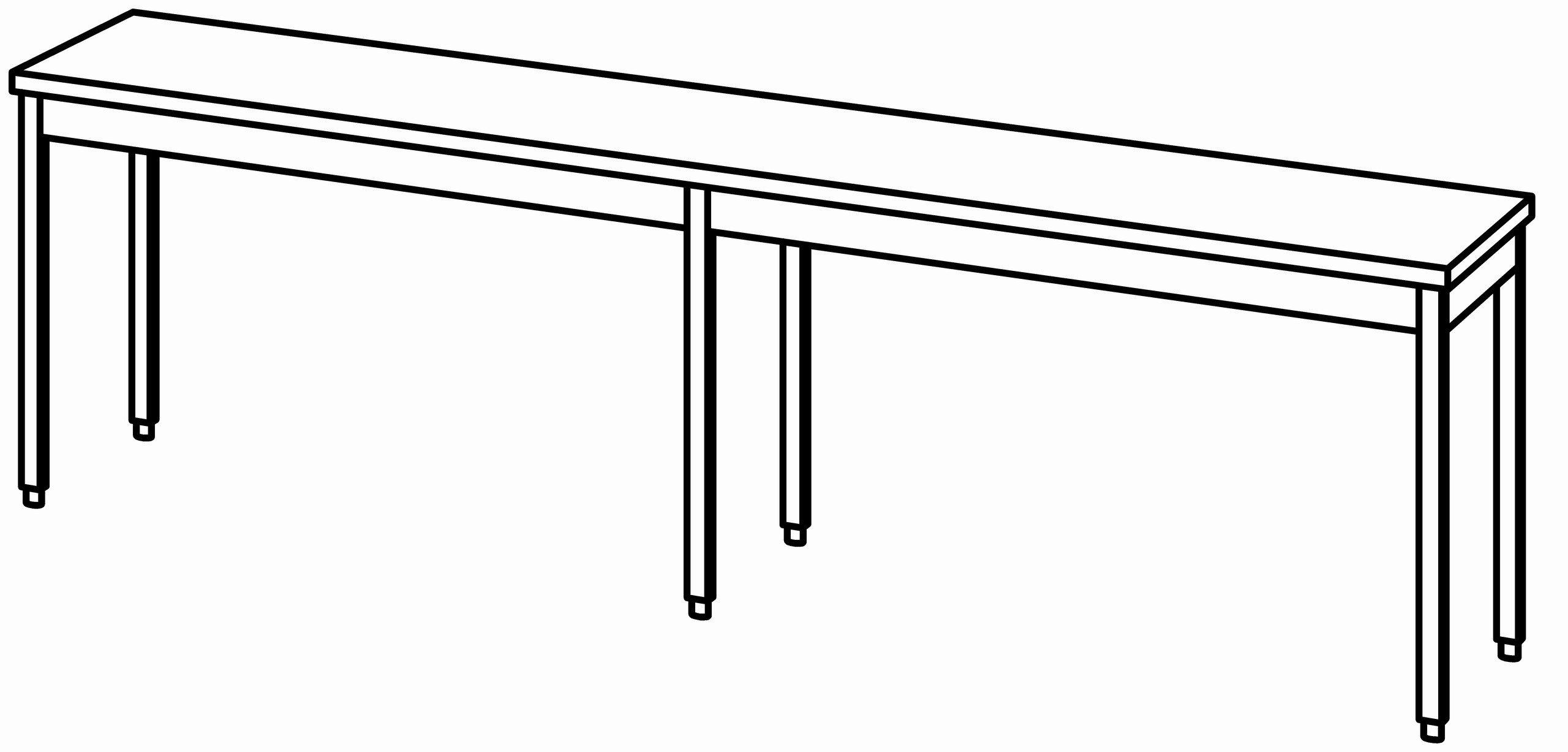 Arbeitstisch 3000x600, ohne Aufkantung