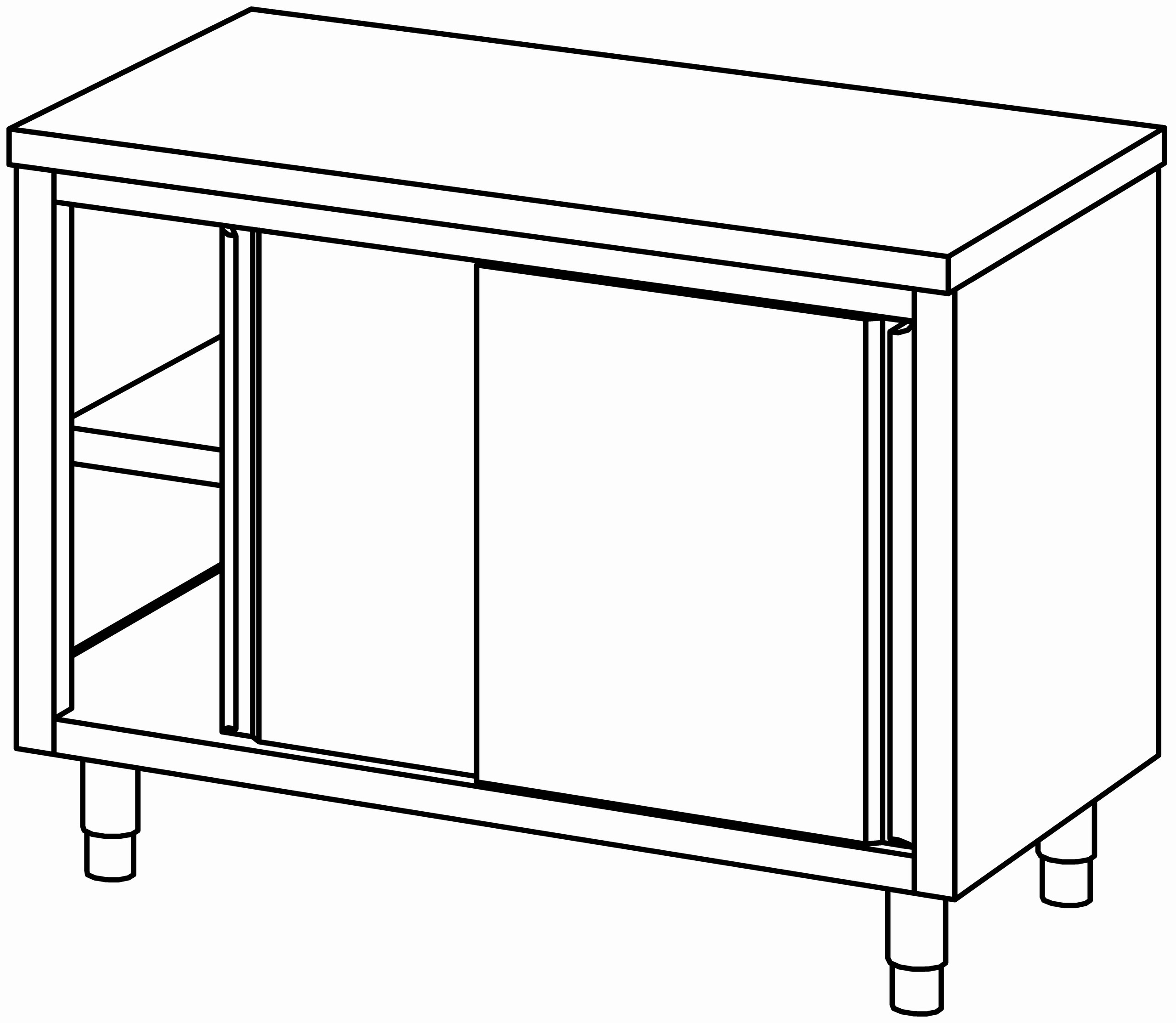 Arbeitsschrank 1200x700, S-Tür, ohne AK