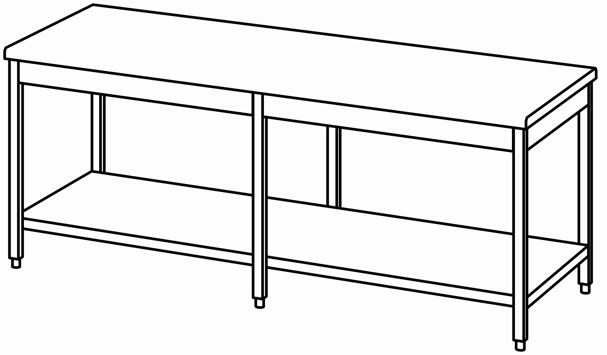 Arbeitstisch 2200x900, GB, ohne Aufk.