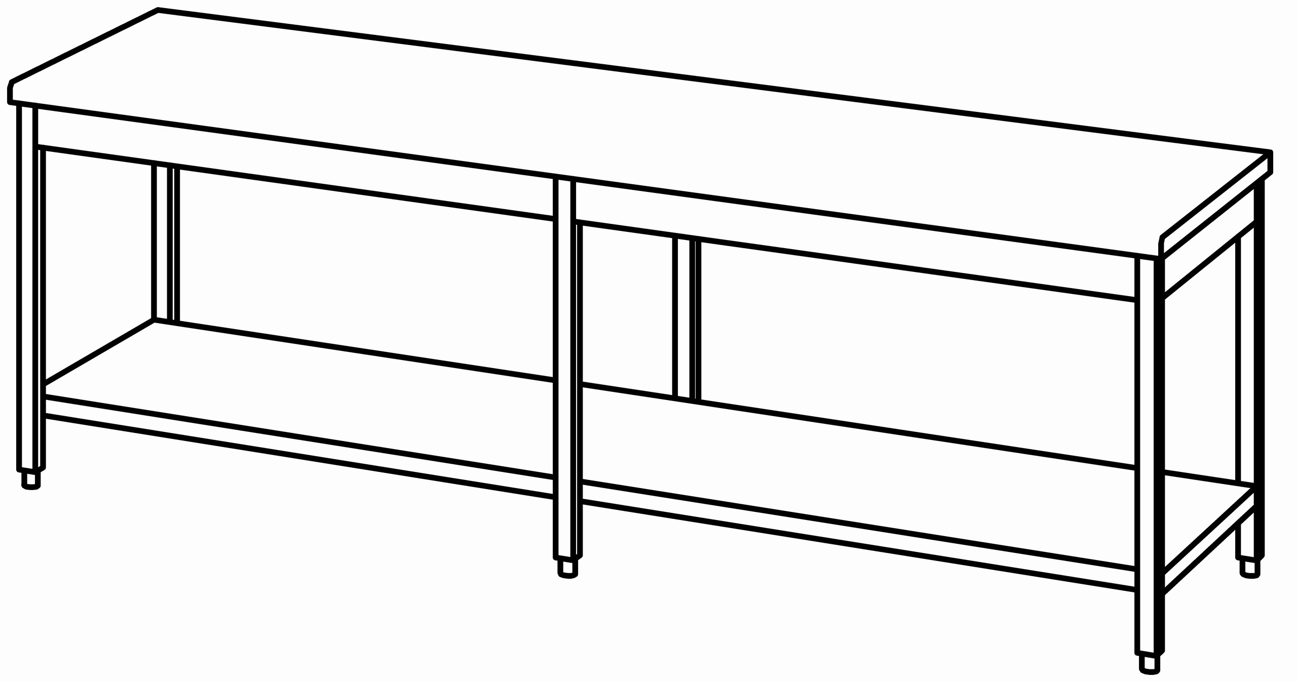 Arbeitstisch 2600x800, GB, ohne Aufk.
