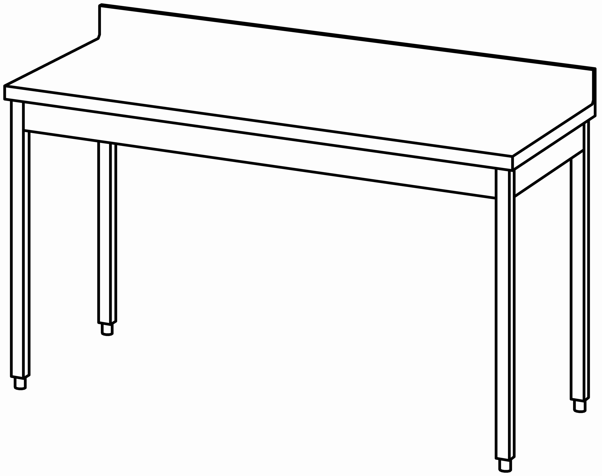 Arbeitstisch 1600x700, mit Aufkantung