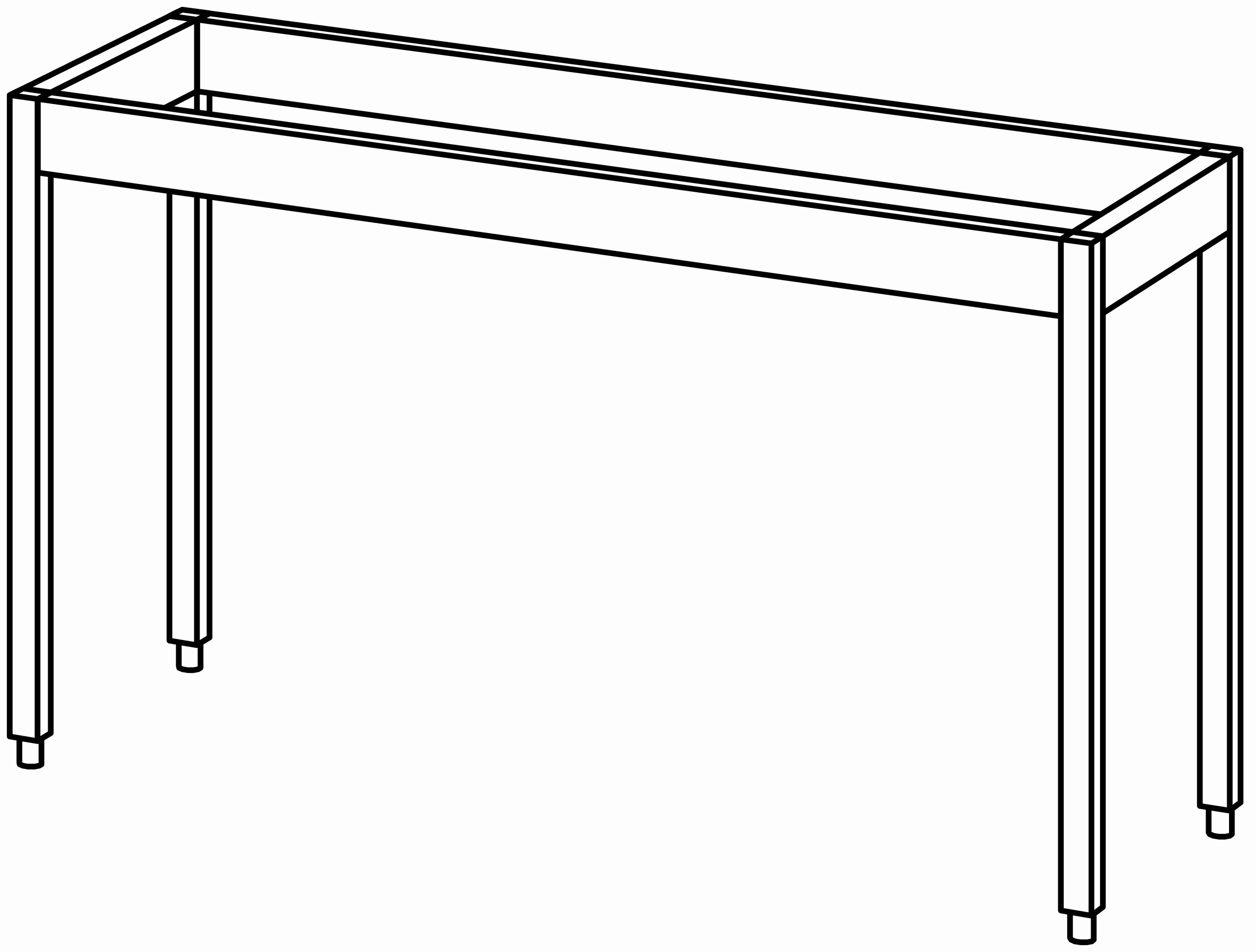 Unterbau-Arbeitstisch offen 1500x560