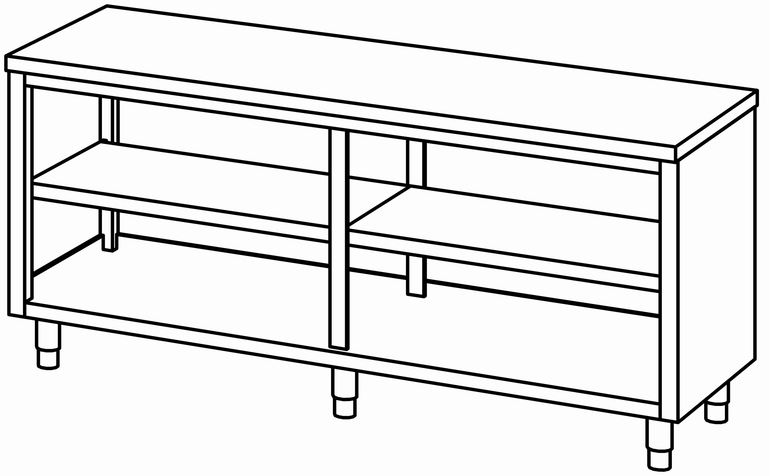 Arbeitsschrank 2000x700, offen, ohne AK