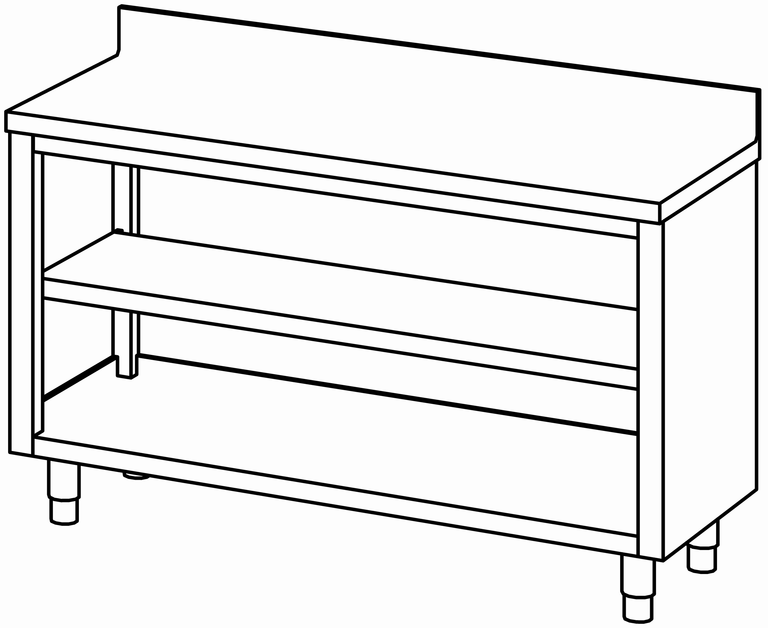 Arbeitsschrank 1500x600, offen, mit AK