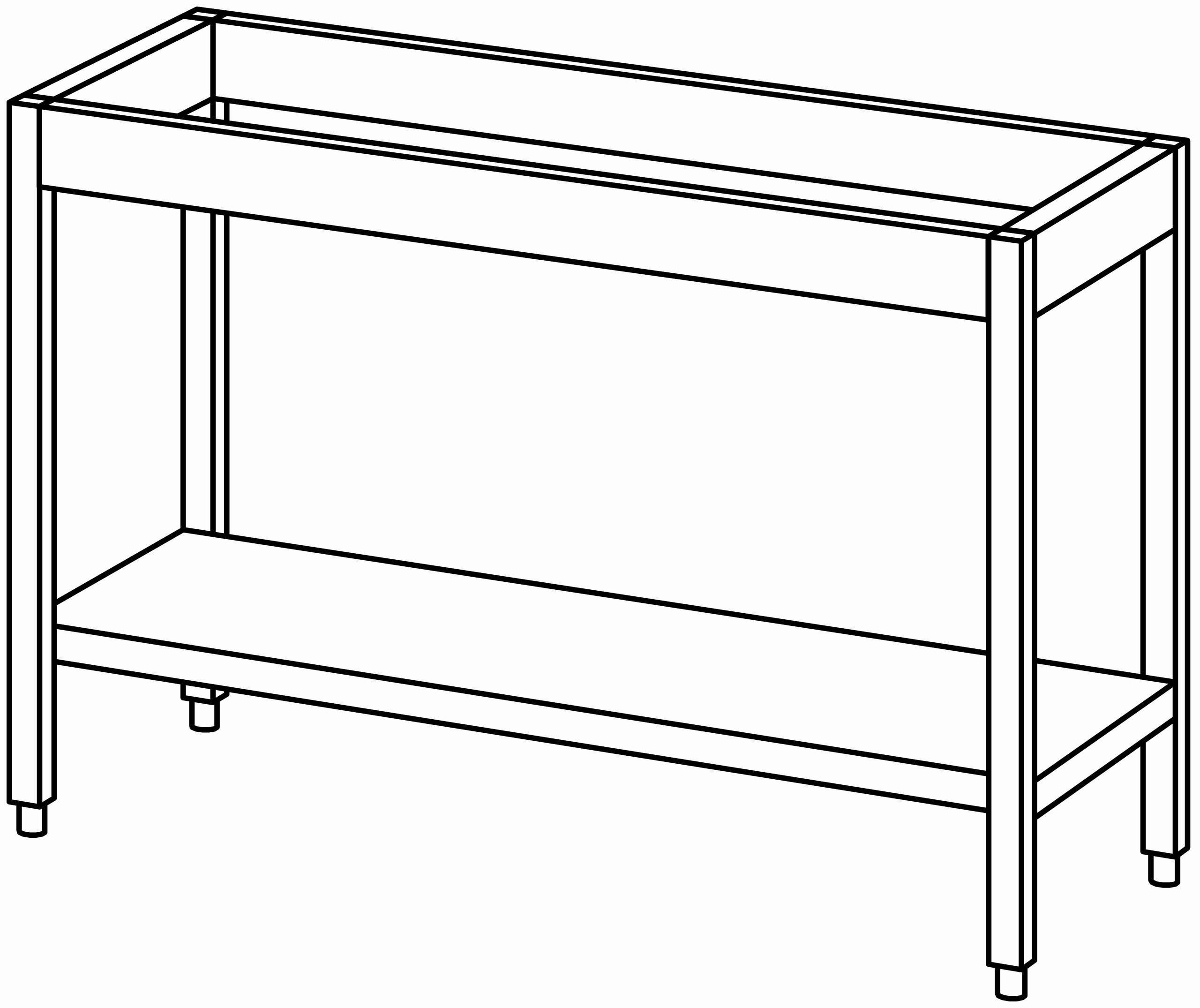 Unterbau-Arbeitstisch offen 1300x560, GB