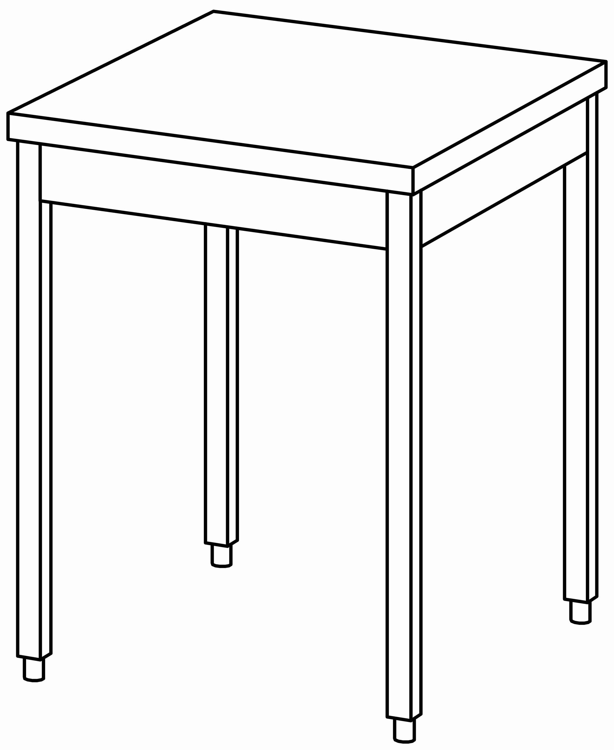 Arbeitstisch 700x800, ohne Aufkantung