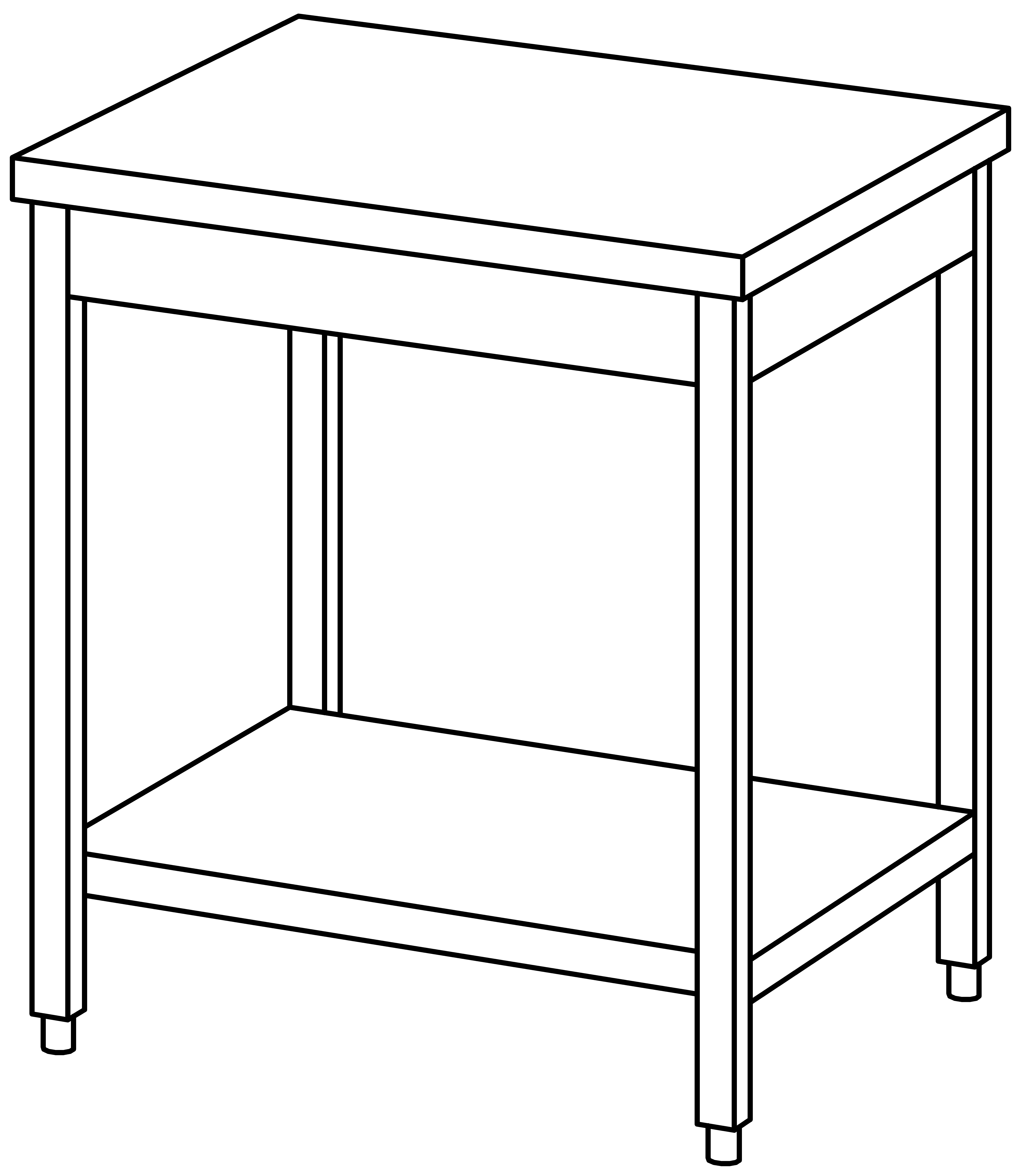 Arbeitstisch 800x700, GB, ohne Aufk.