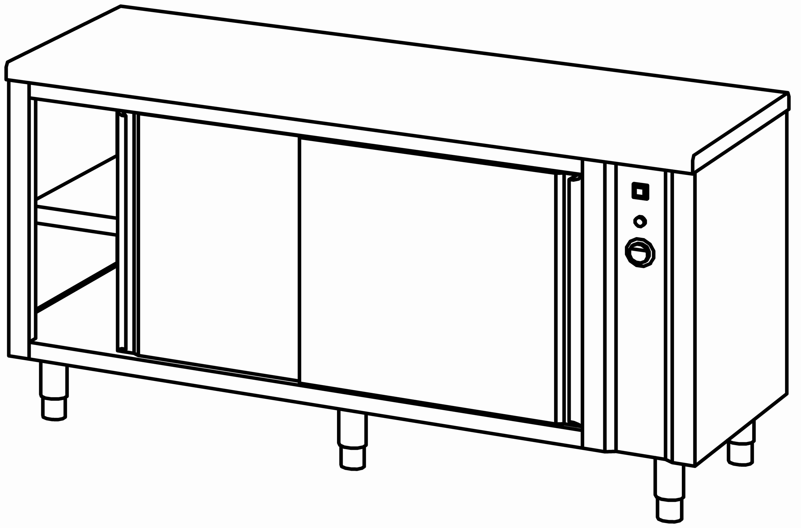 Wärmeschrank 1800x700, beidseitig S-Tür