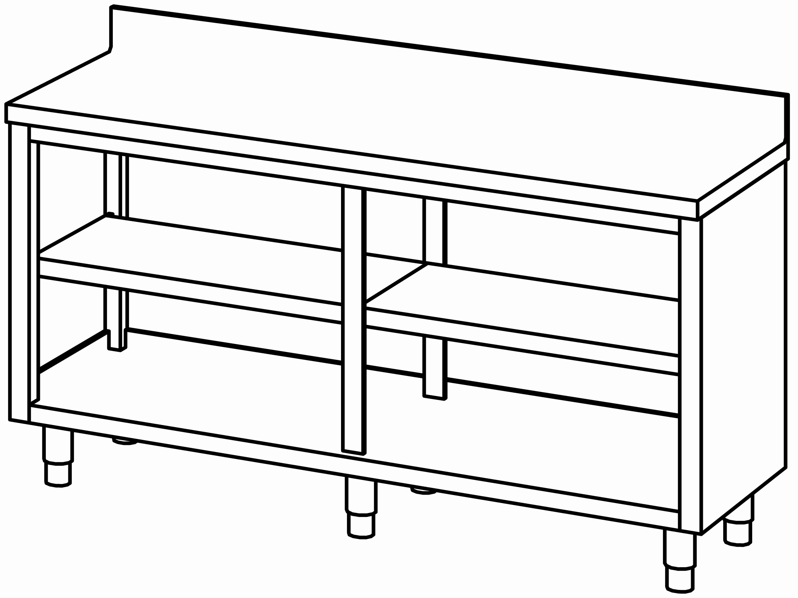 Arbeitsschrank 1700x600, offen, mit AK