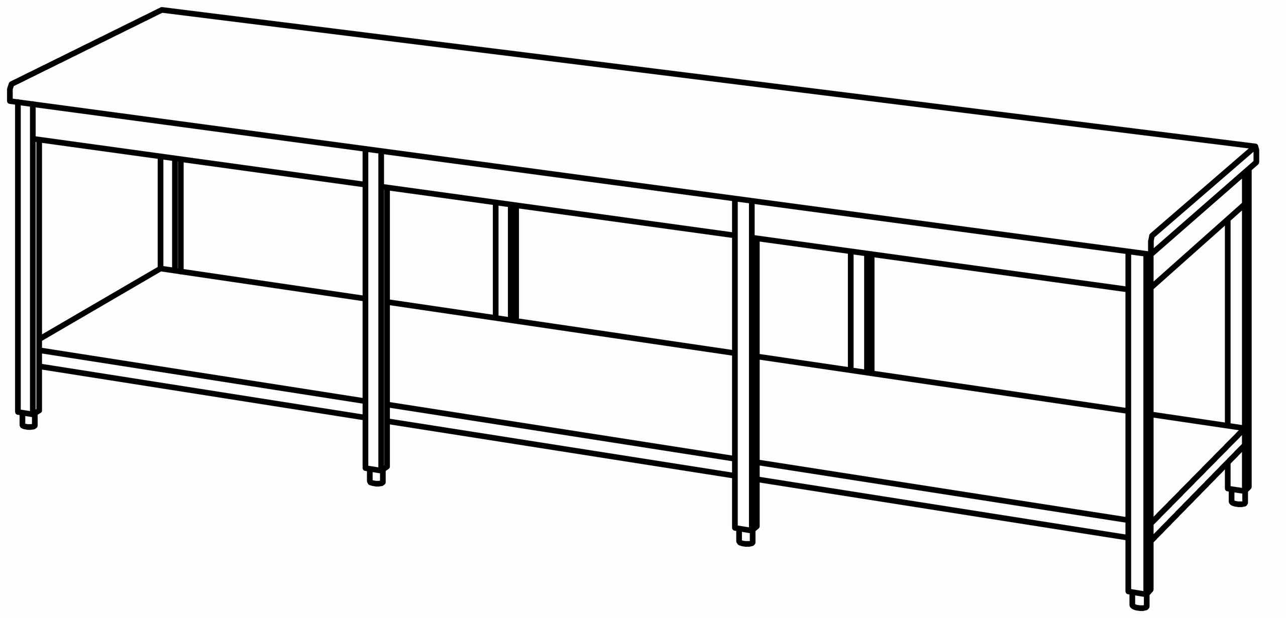Arbeitstisch 3000x1000, GB, ohne Aufk.