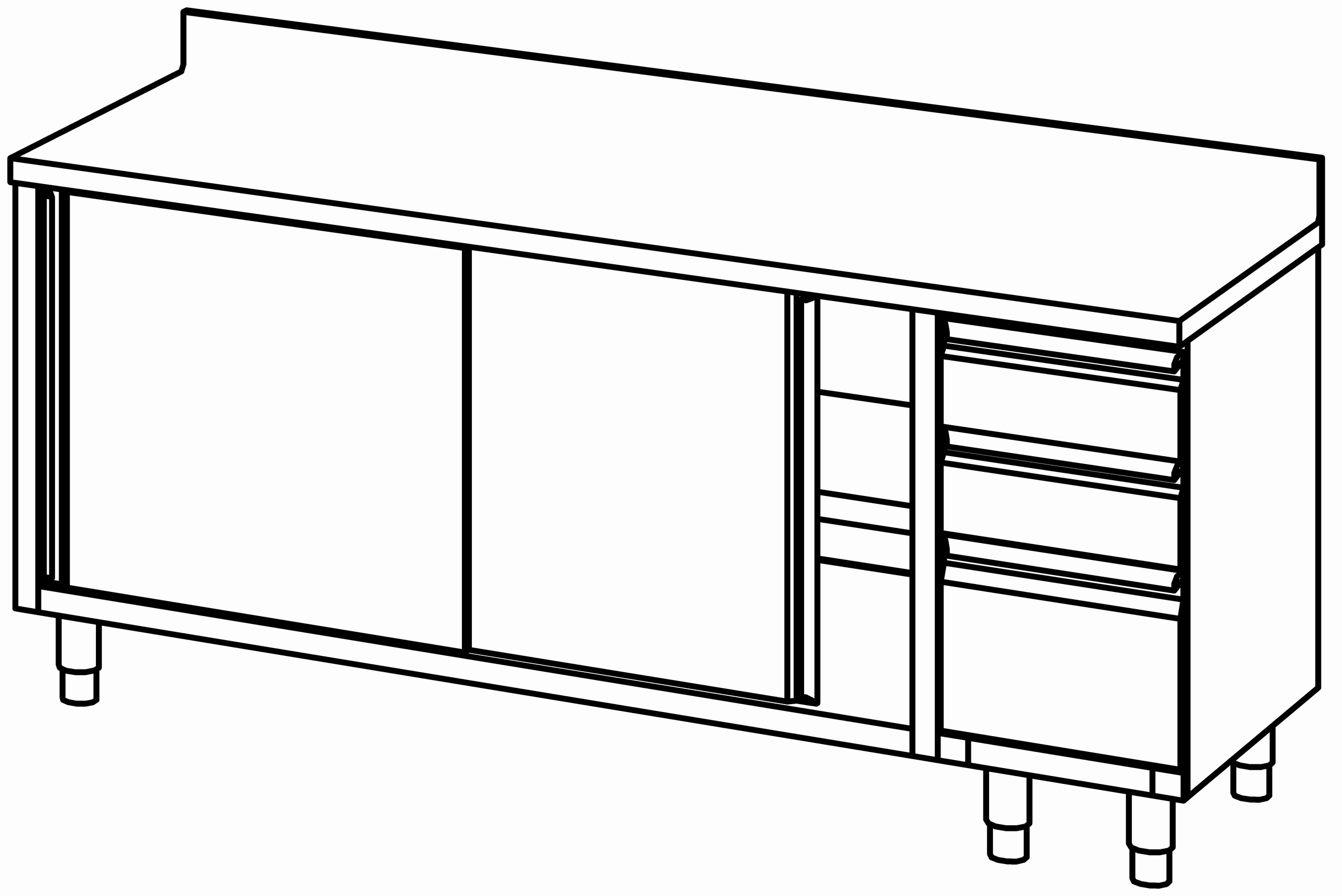 Arbeitsschrank 2000x700, S-Block re, AK
