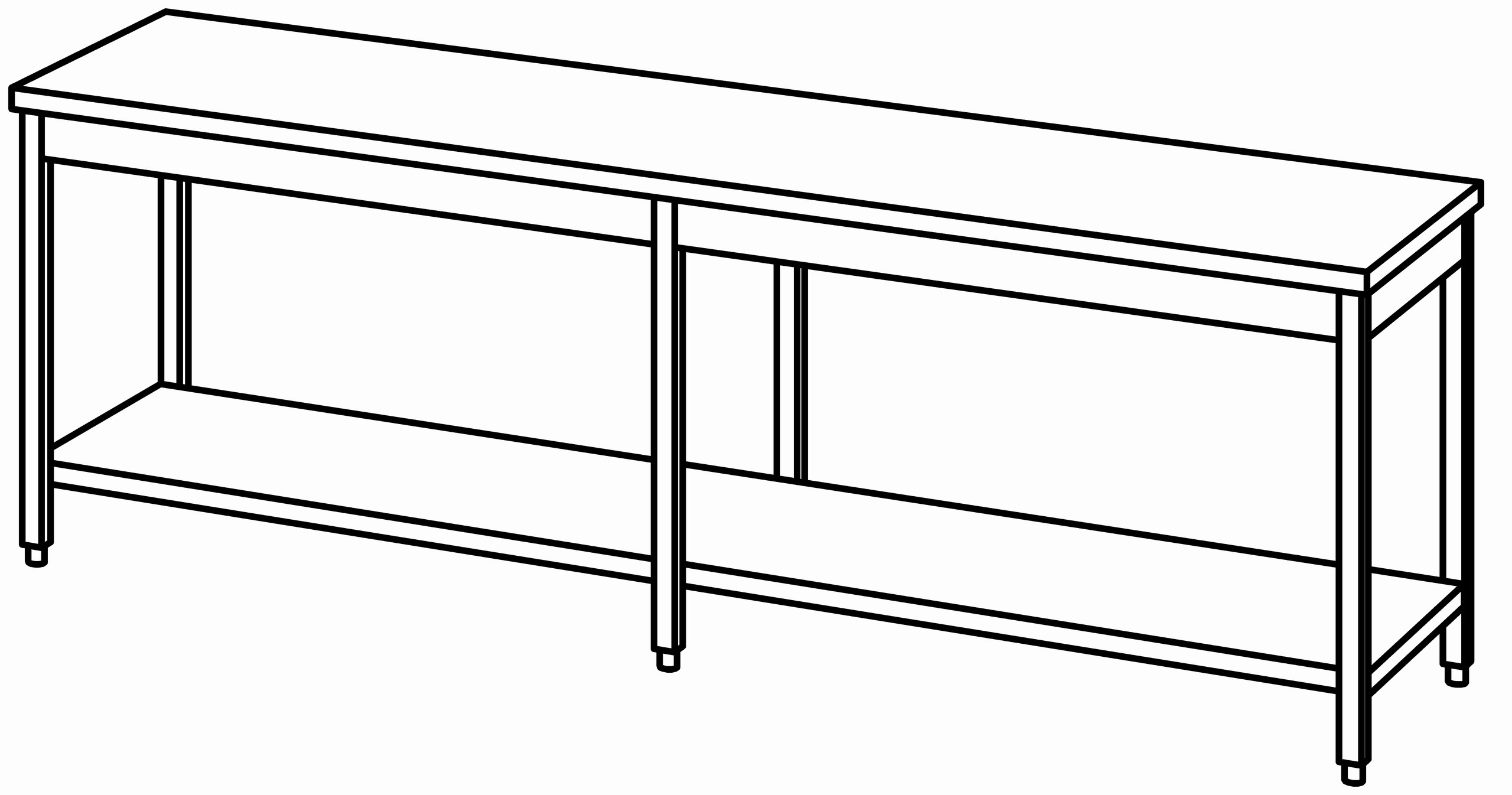 Arbeitstisch 2600x700, GB, ohne Aufk.