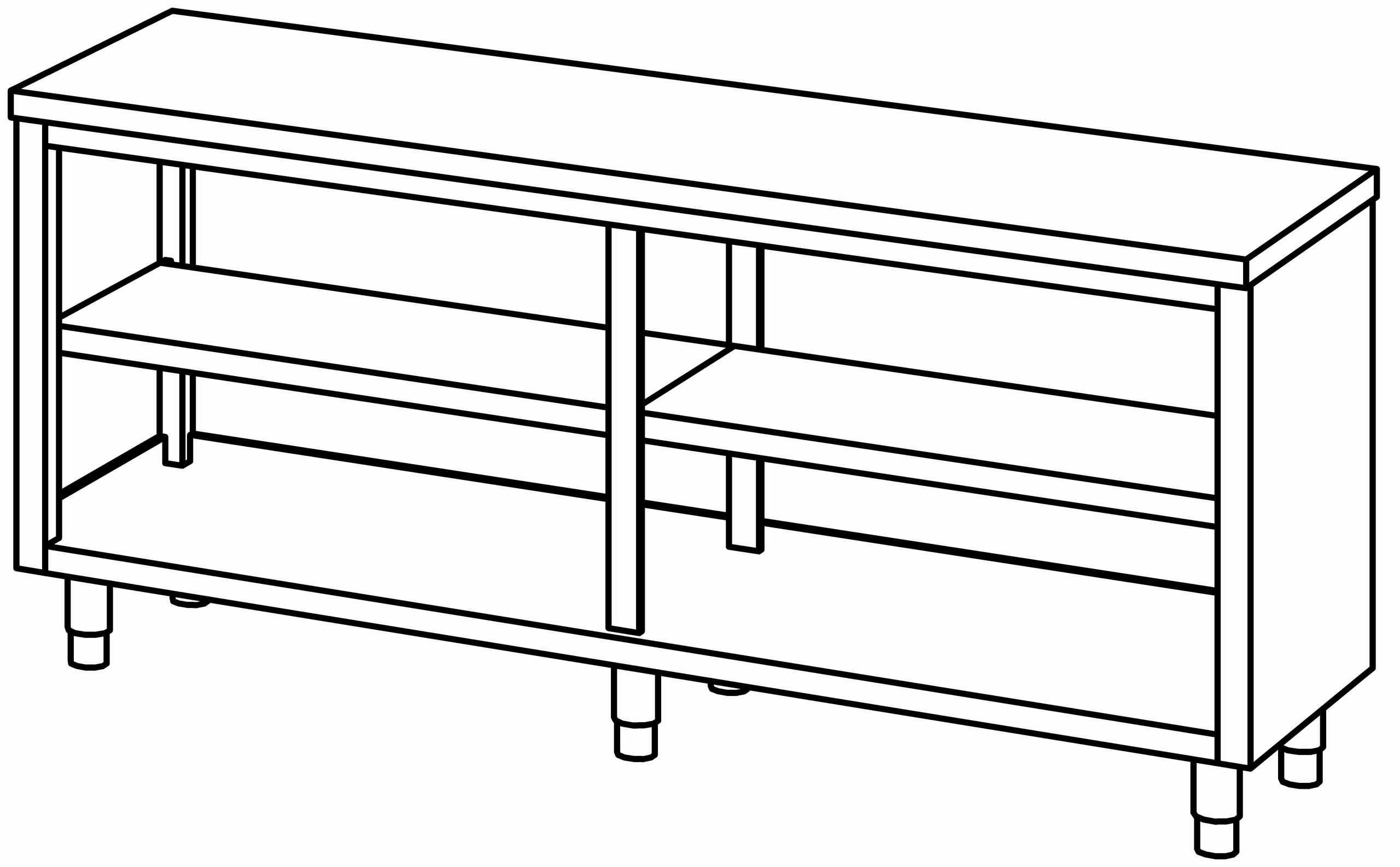 Arbeitsschrank 2000x600, offen, ohne AK