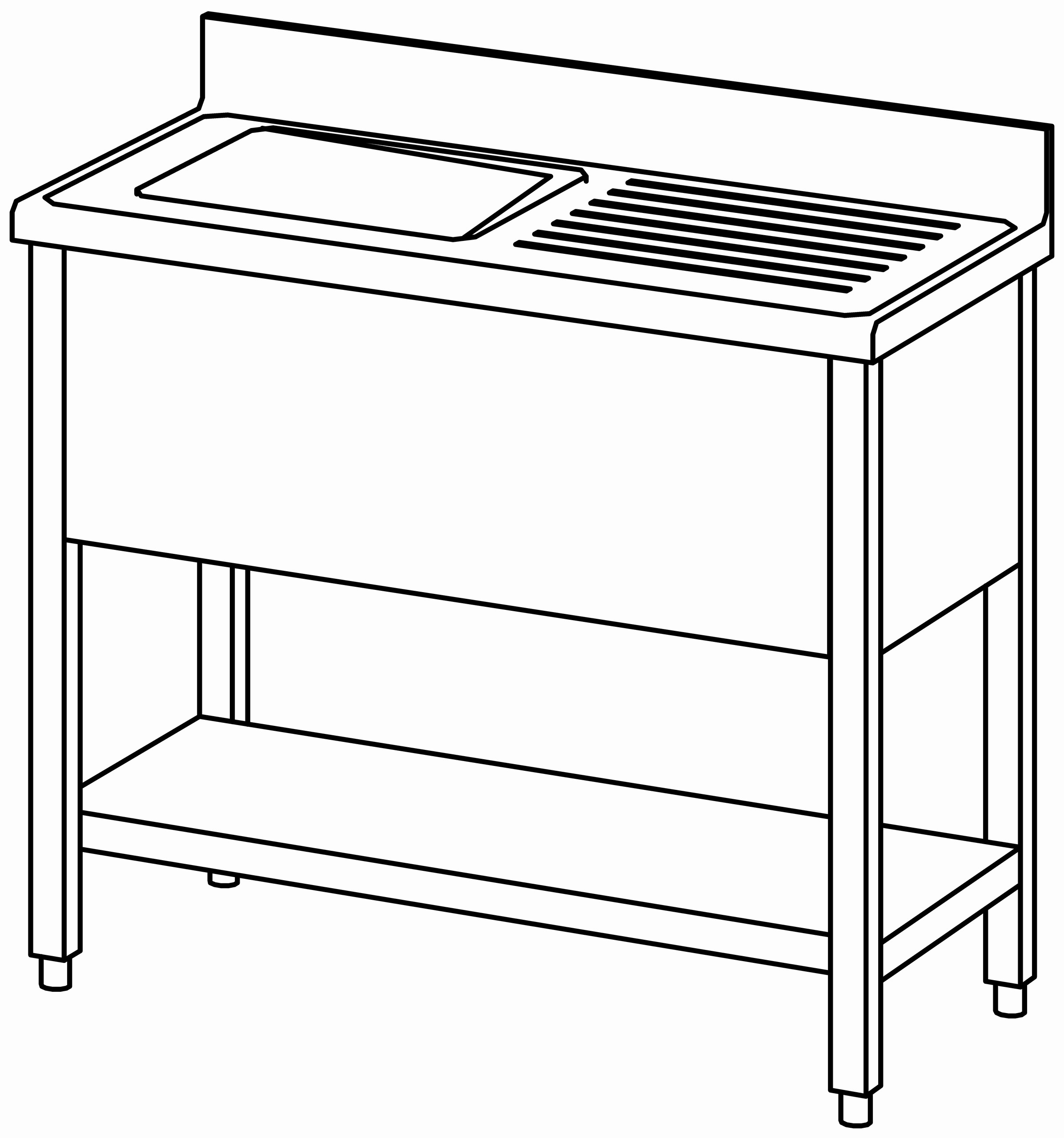 Spültisch offen 1000x500, GB, 1 Becken l